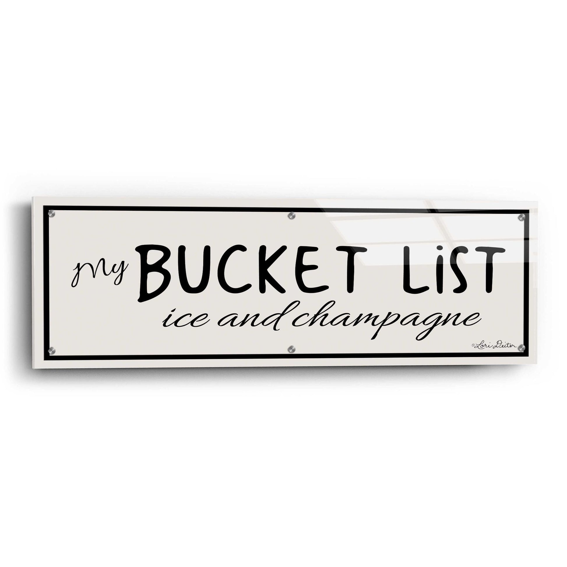 Epic Art 'My Bucket List' by Lori Deiter Acrylic Glass Wall Art,36x12