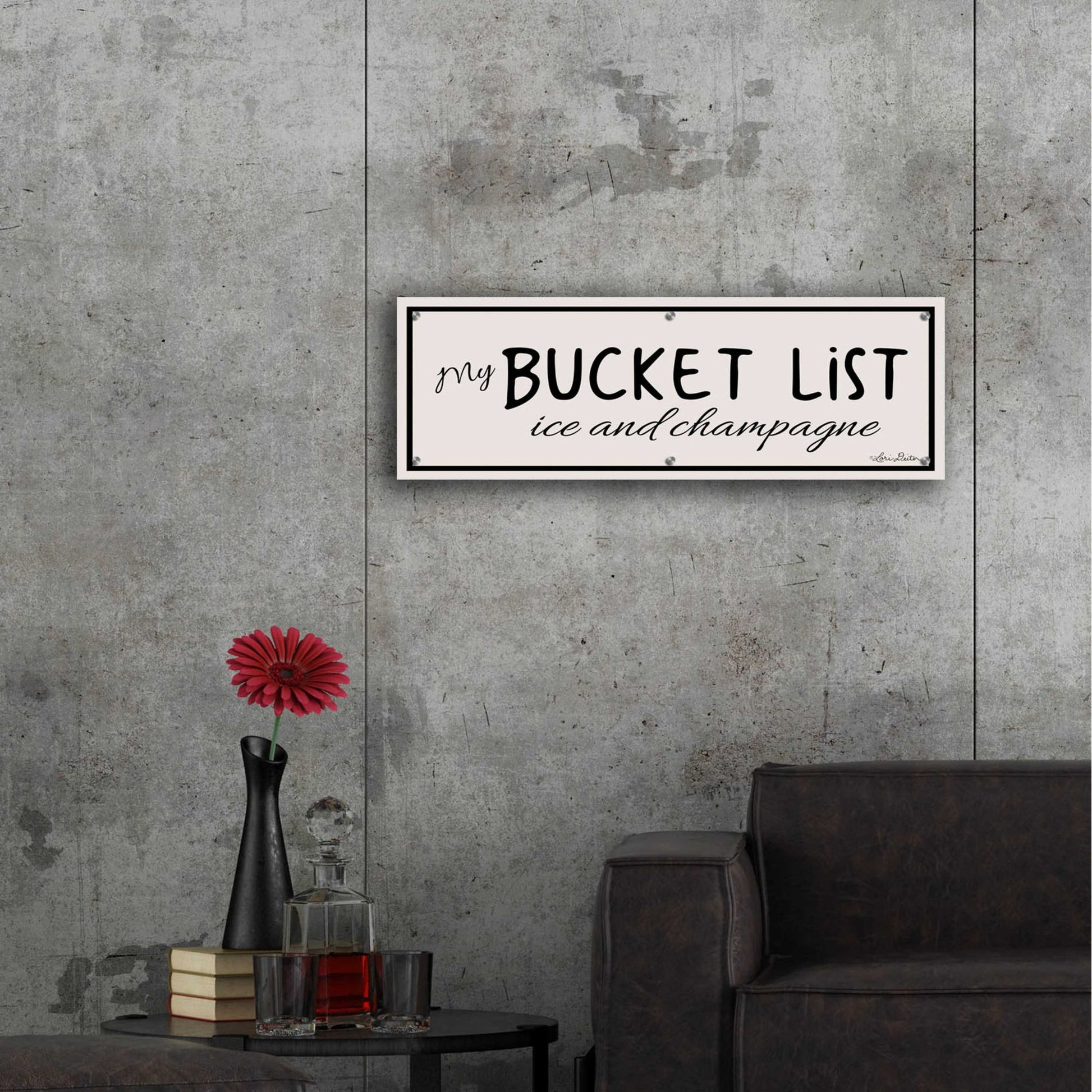 Epic Art 'My Bucket List' by Lori Deiter Acrylic Glass Wall Art,36x12