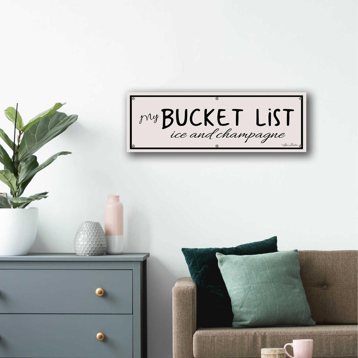 Epic Art 'My Bucket List' by Lori Deiter Acrylic Glass Wall Art,36x12