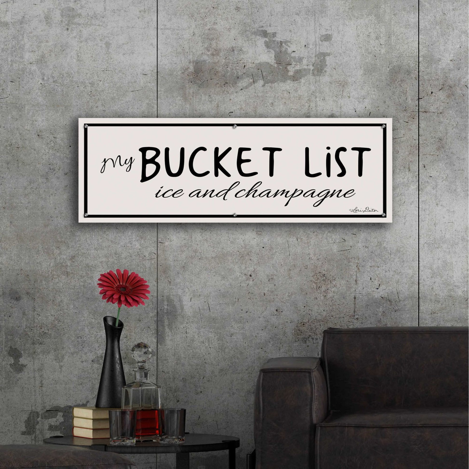 Epic Art 'My Bucket List' by Lori Deiter Acrylic Glass Wall Art,48x16