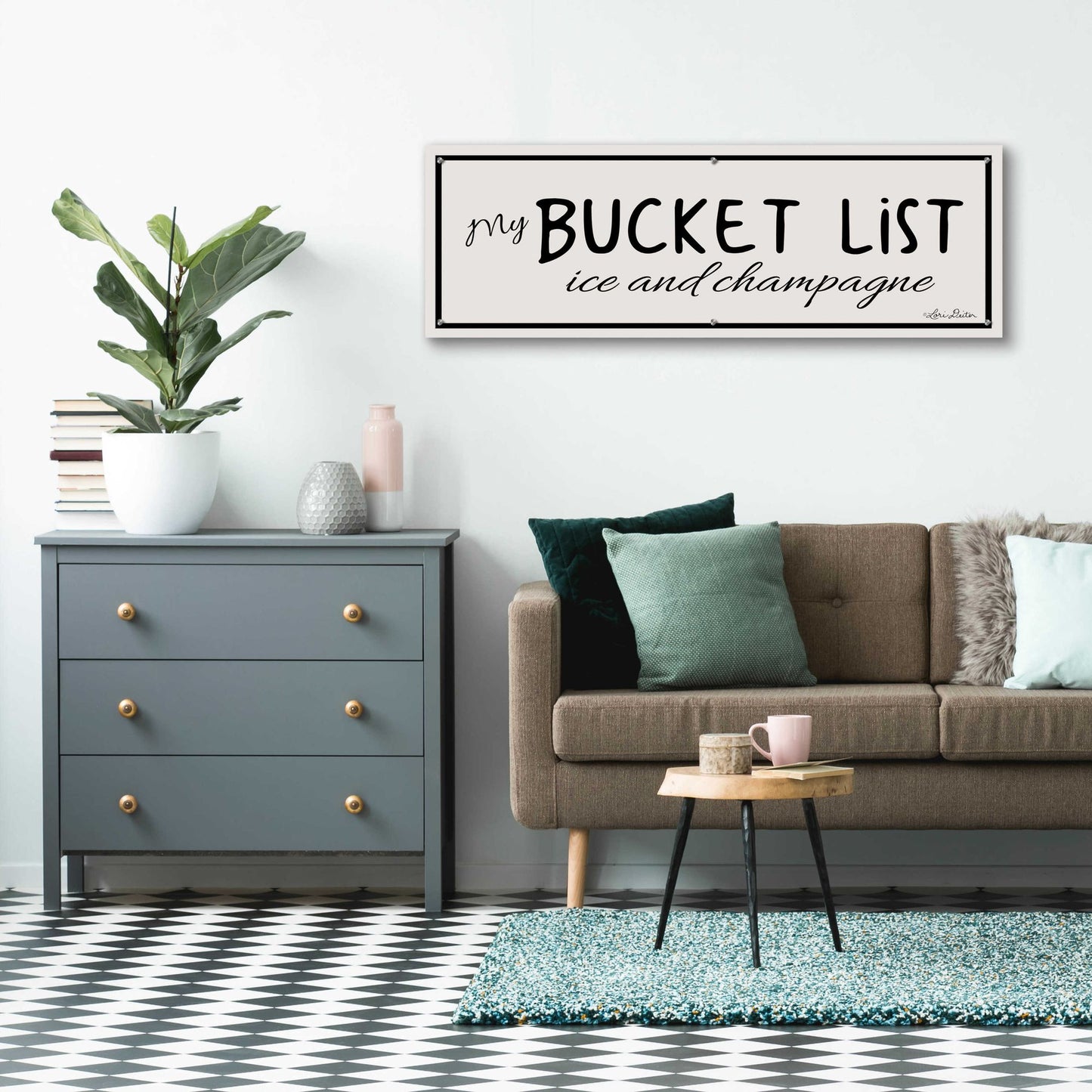 Epic Art 'My Bucket List' by Lori Deiter Acrylic Glass Wall Art,48x16