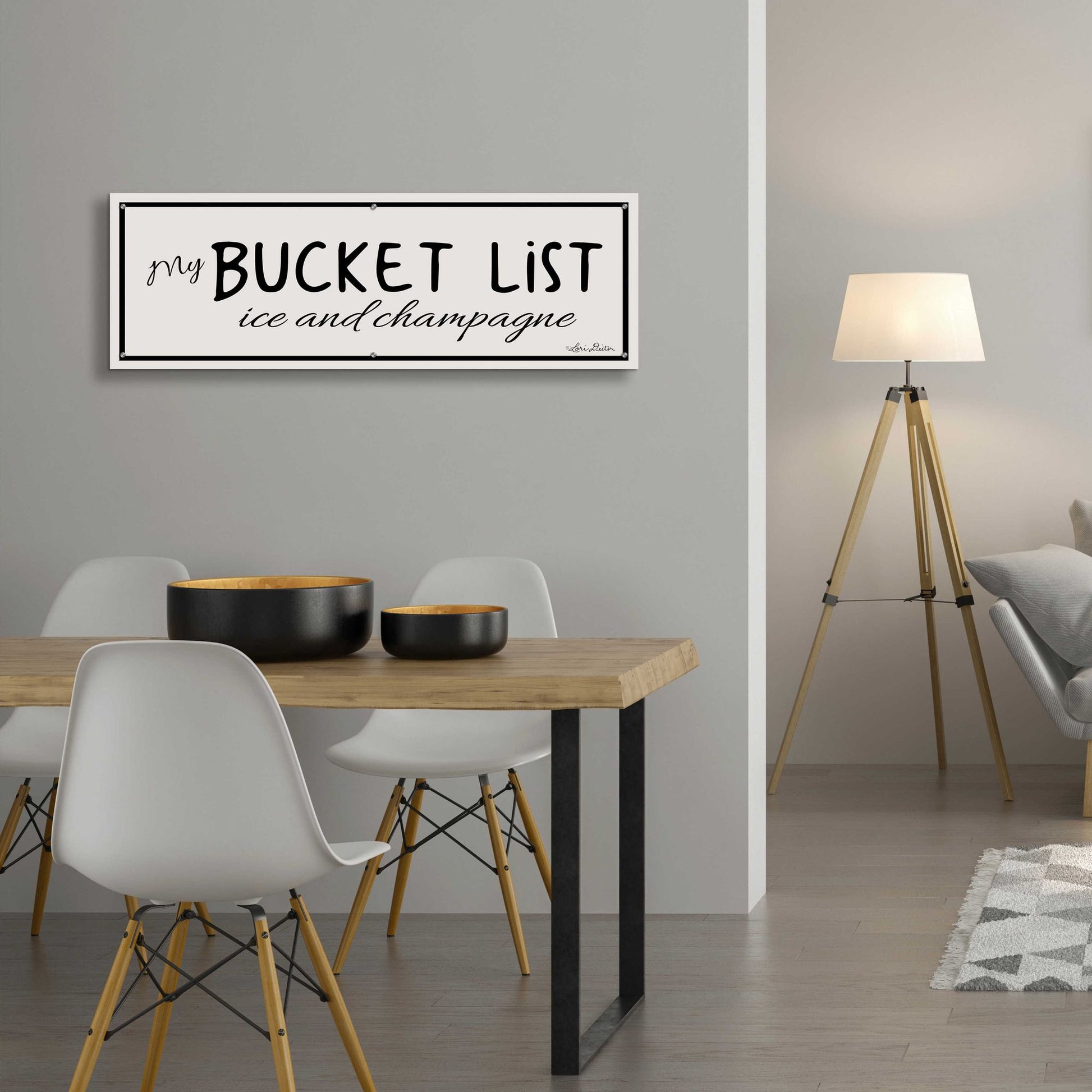 Epic Art 'My Bucket List' by Lori Deiter Acrylic Glass Wall Art,48x16