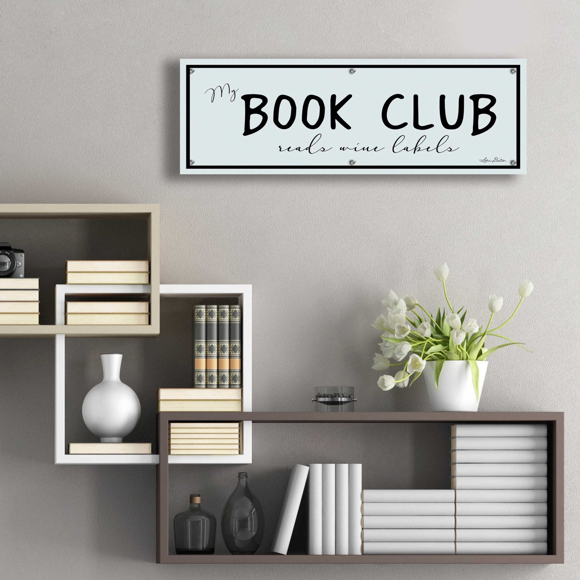 Epic Art 'My Book Club' by Lori Deiter Acrylic Glass Wall Art,36x12