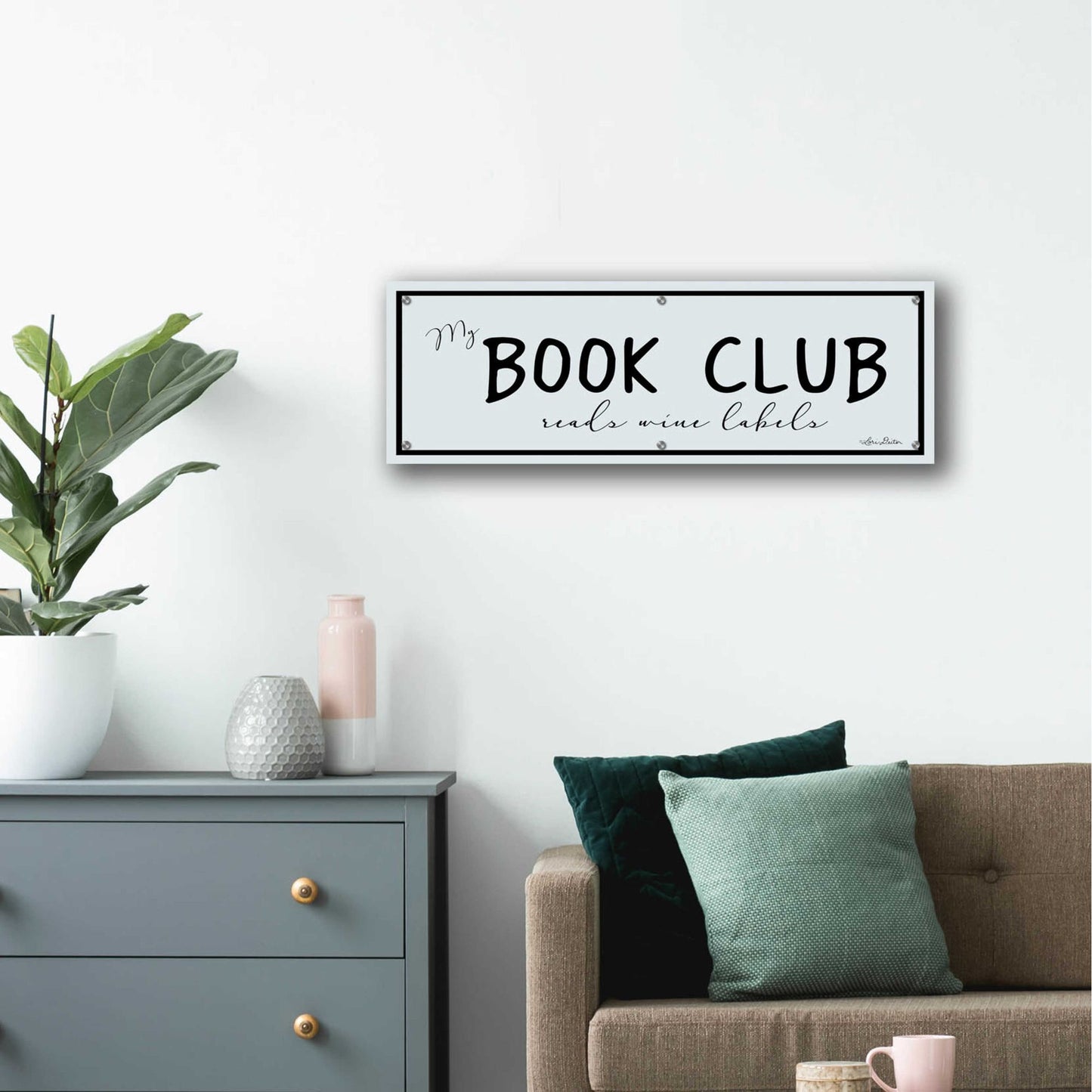 Epic Art 'My Book Club' by Lori Deiter Acrylic Glass Wall Art,36x12