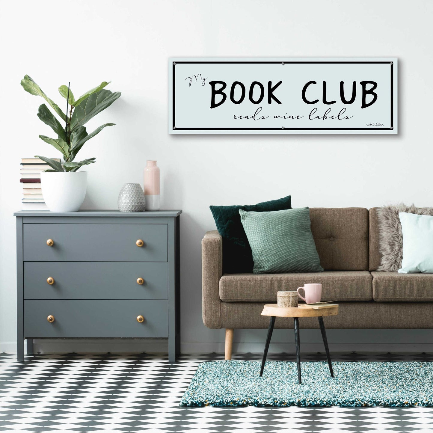 Epic Art 'My Book Club' by Lori Deiter Acrylic Glass Wall Art,48x16