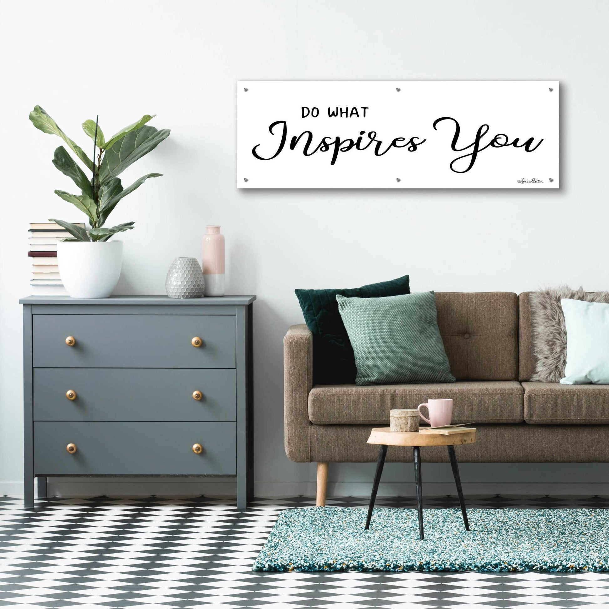 Epic Art 'Do What Inspires You' by Lori Deiter Acrylic Glass Wall Art,48x16