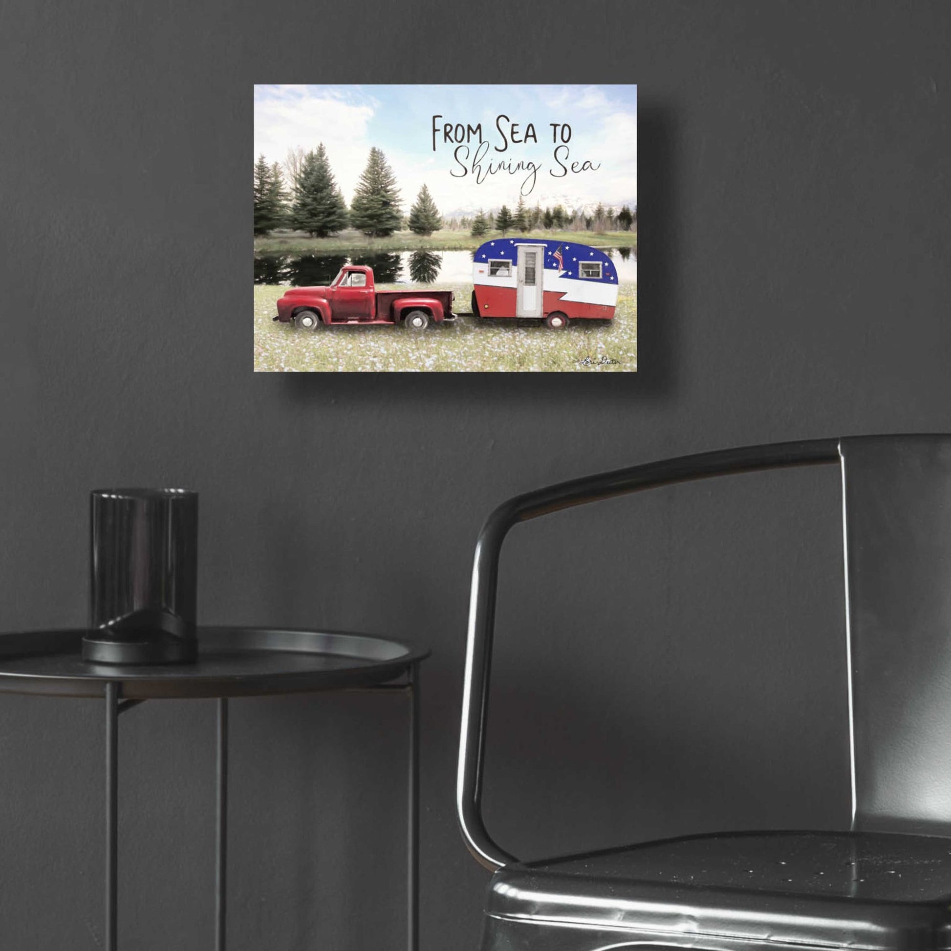 Epic Art 'American Camper' by Lori Deiter Acrylic Glass Wall Art,16x12