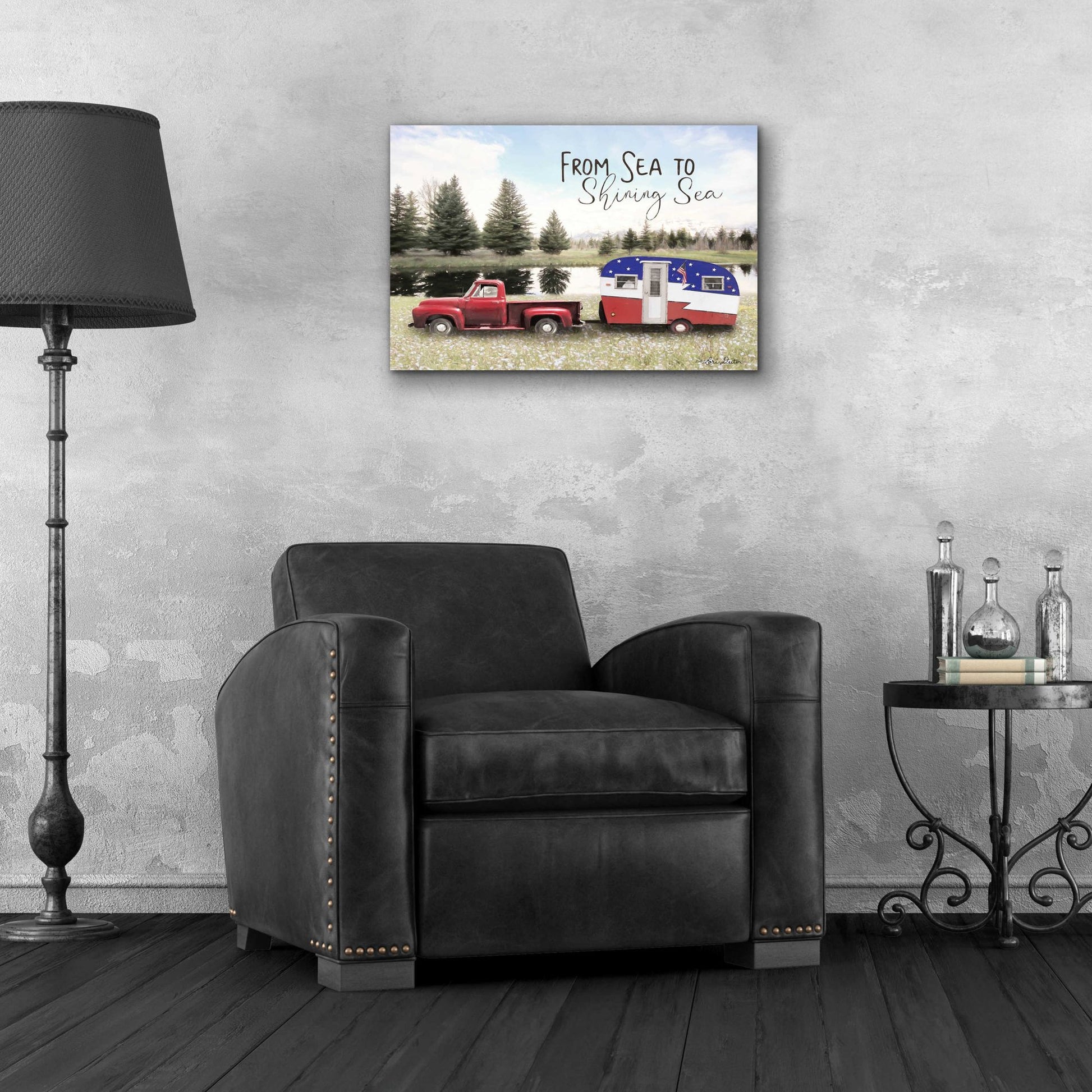 Epic Art 'American Camper' by Lori Deiter Acrylic Glass Wall Art,24x16