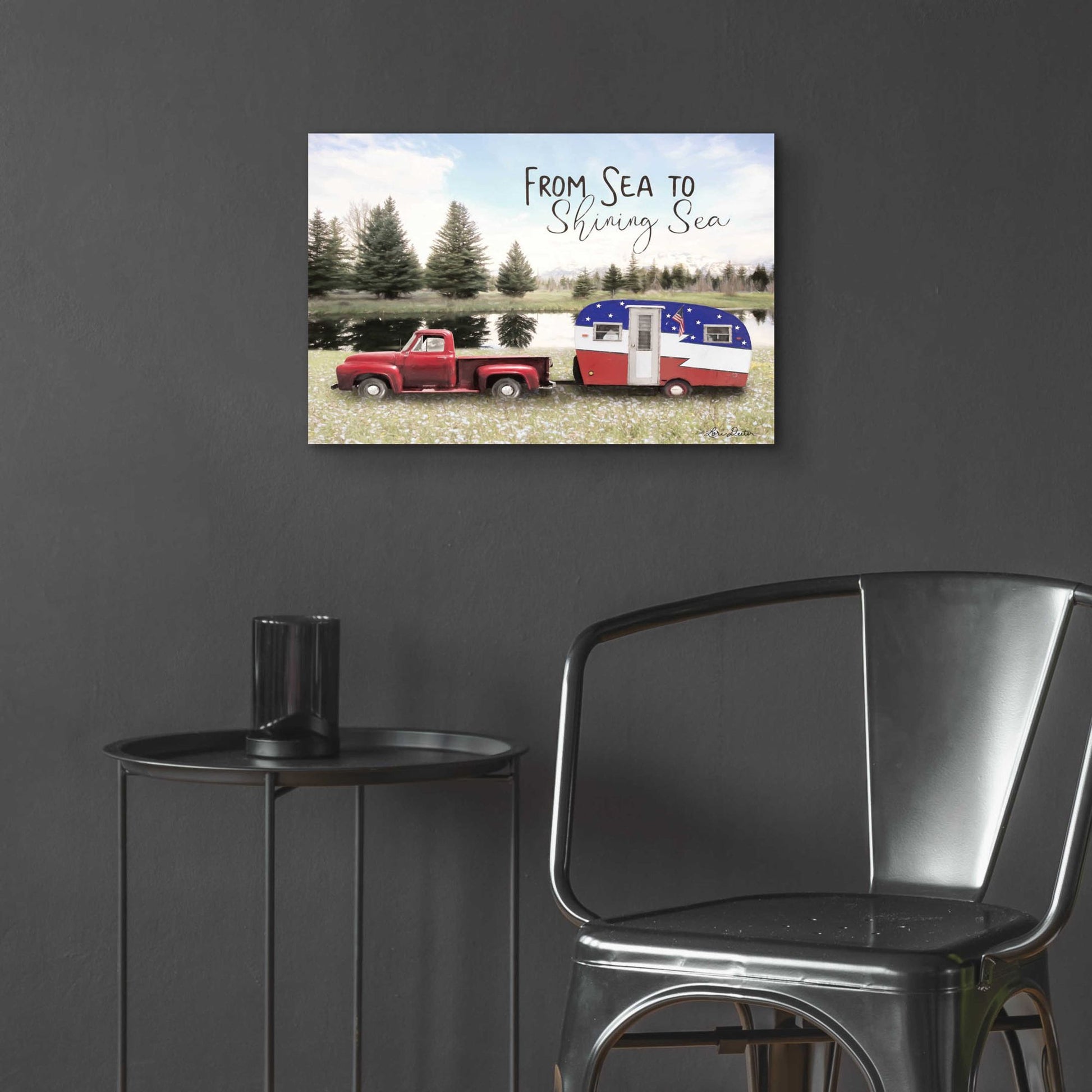 Epic Art 'American Camper' by Lori Deiter Acrylic Glass Wall Art,24x16