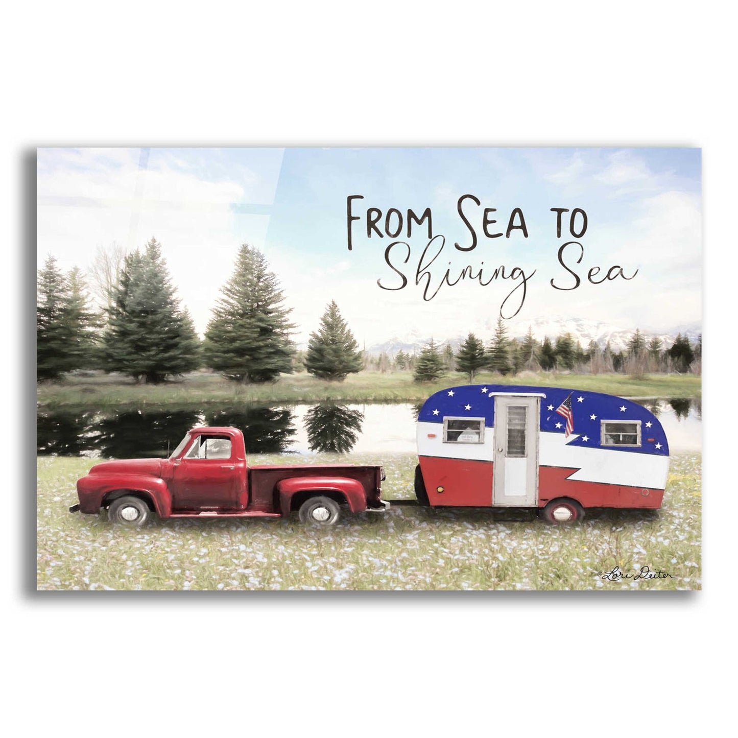 Epic Art 'American Camper' by Lori Deiter Acrylic Glass Wall Art,24x16