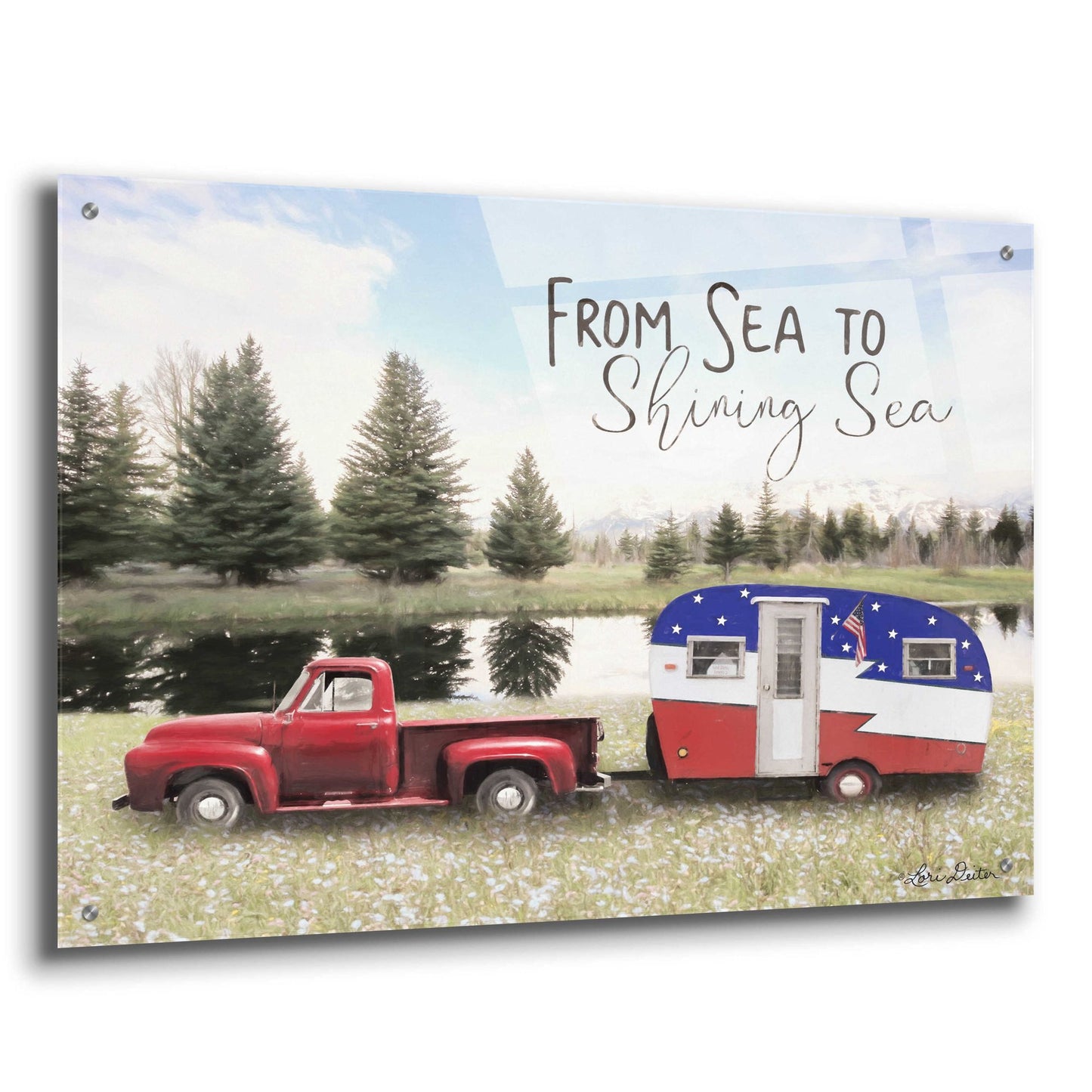 Epic Art 'American Camper' by Lori Deiter Acrylic Glass Wall Art,36x24