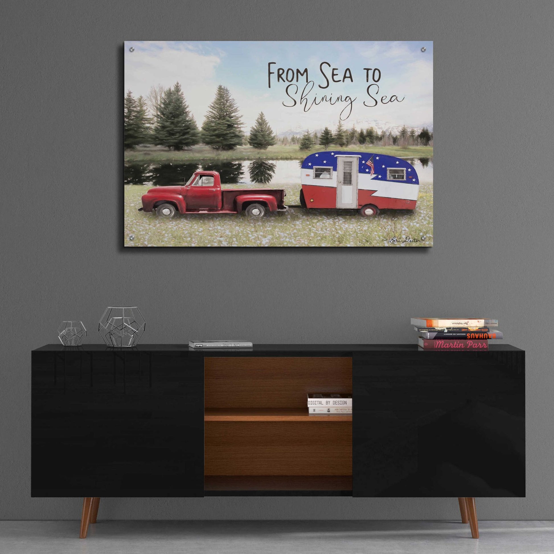 Epic Art 'American Camper' by Lori Deiter Acrylic Glass Wall Art,36x24