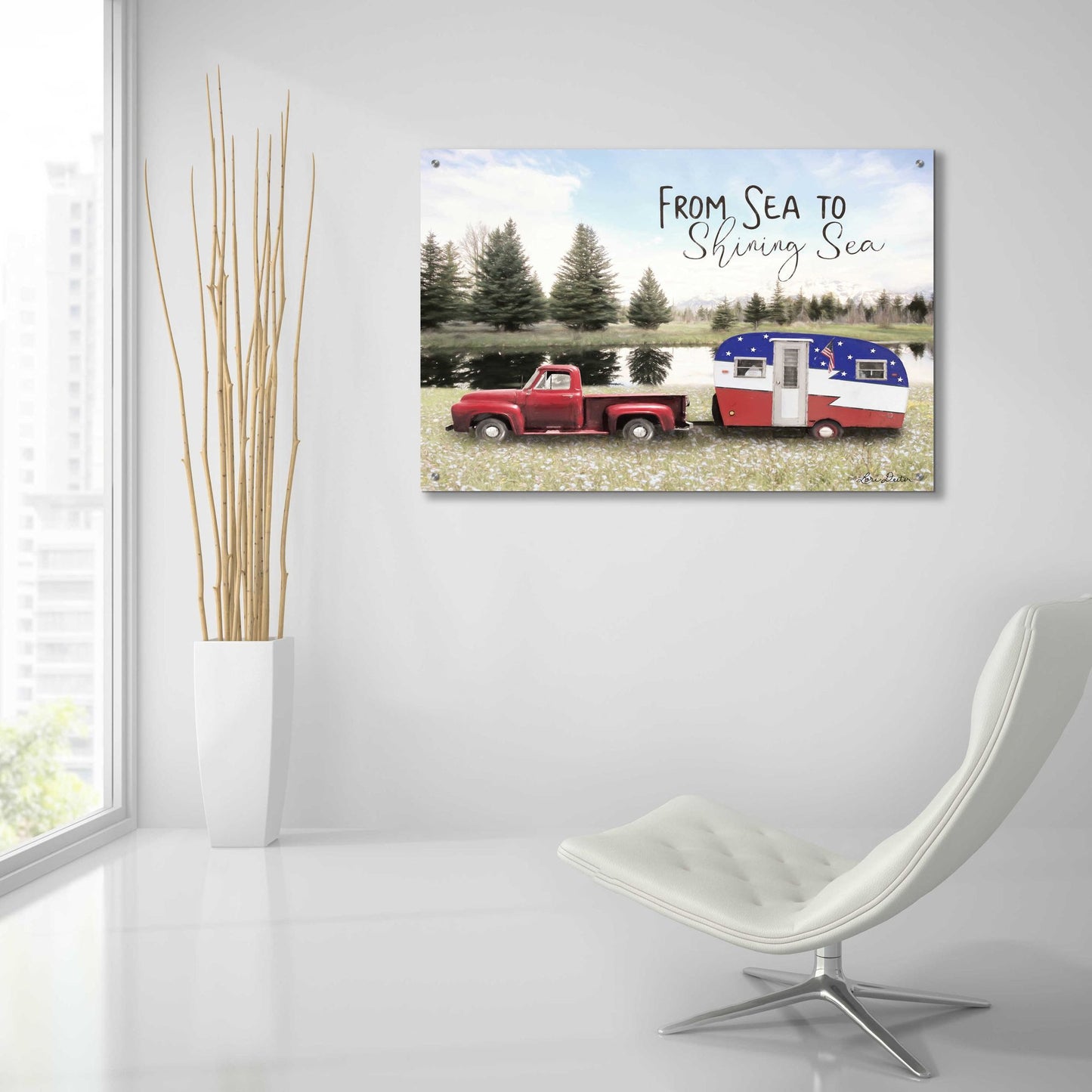 Epic Art 'American Camper' by Lori Deiter Acrylic Glass Wall Art,36x24