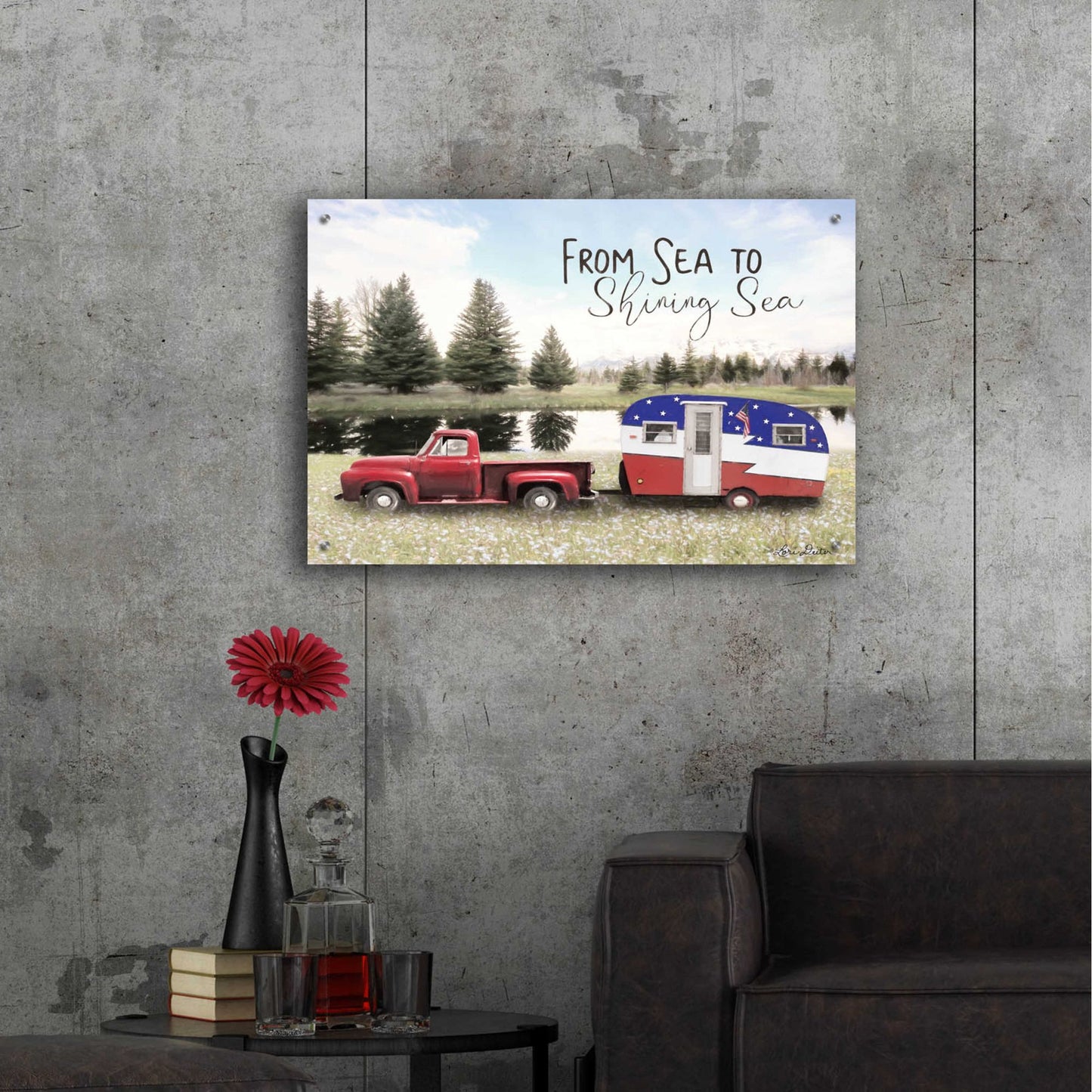 Epic Art 'American Camper' by Lori Deiter Acrylic Glass Wall Art,36x24