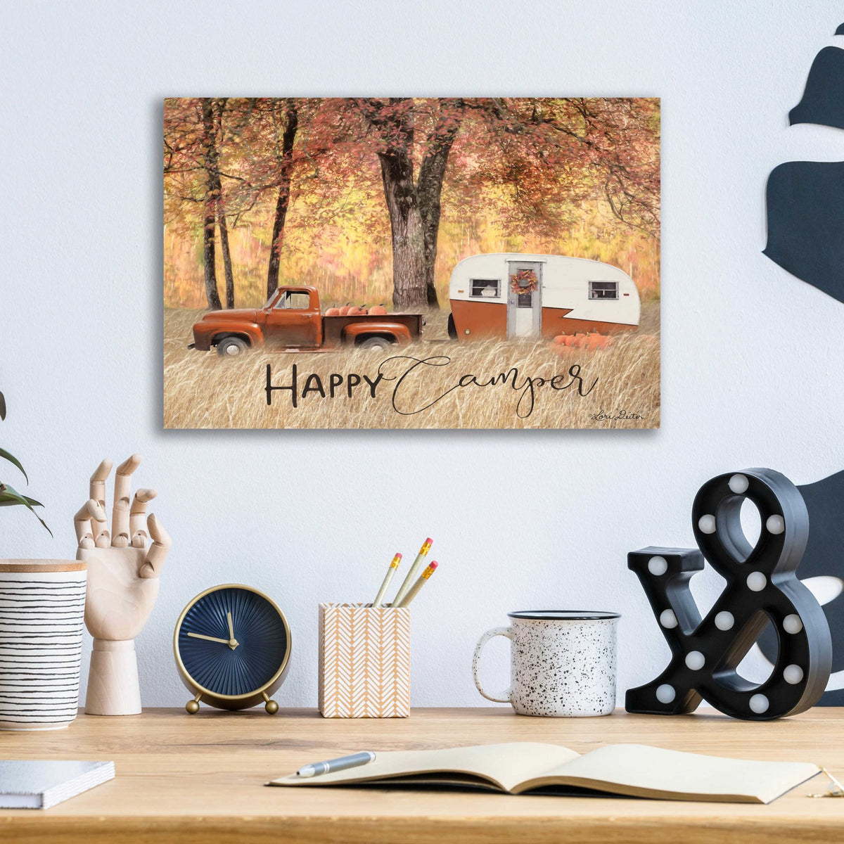 Epic Art 'Fall Camping' by Lori Deiter Acrylic Glass Wall Art,16x12