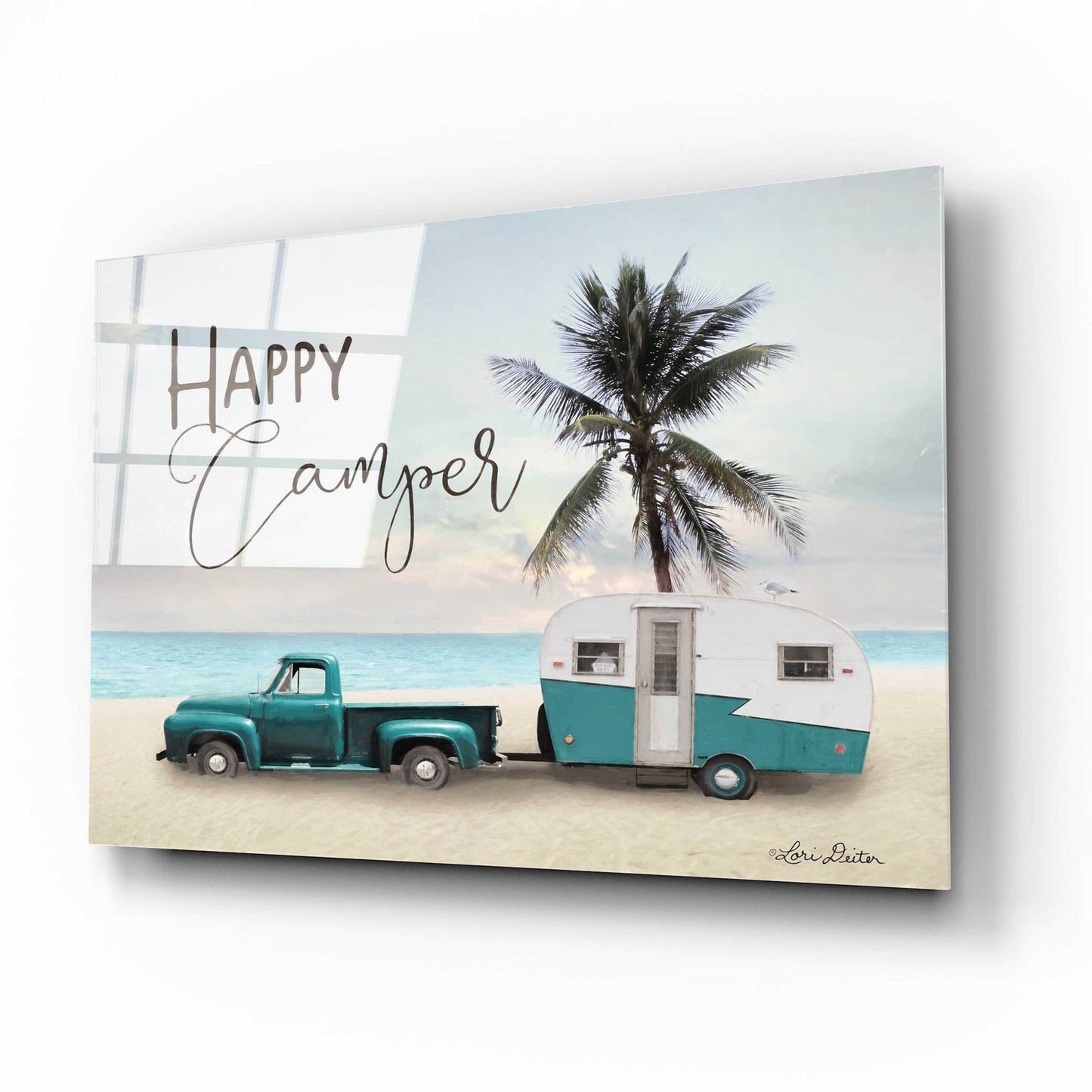 Epic Art 'Happy Camper' by Lori Deiter Acrylic Glass Wall Art,16x12