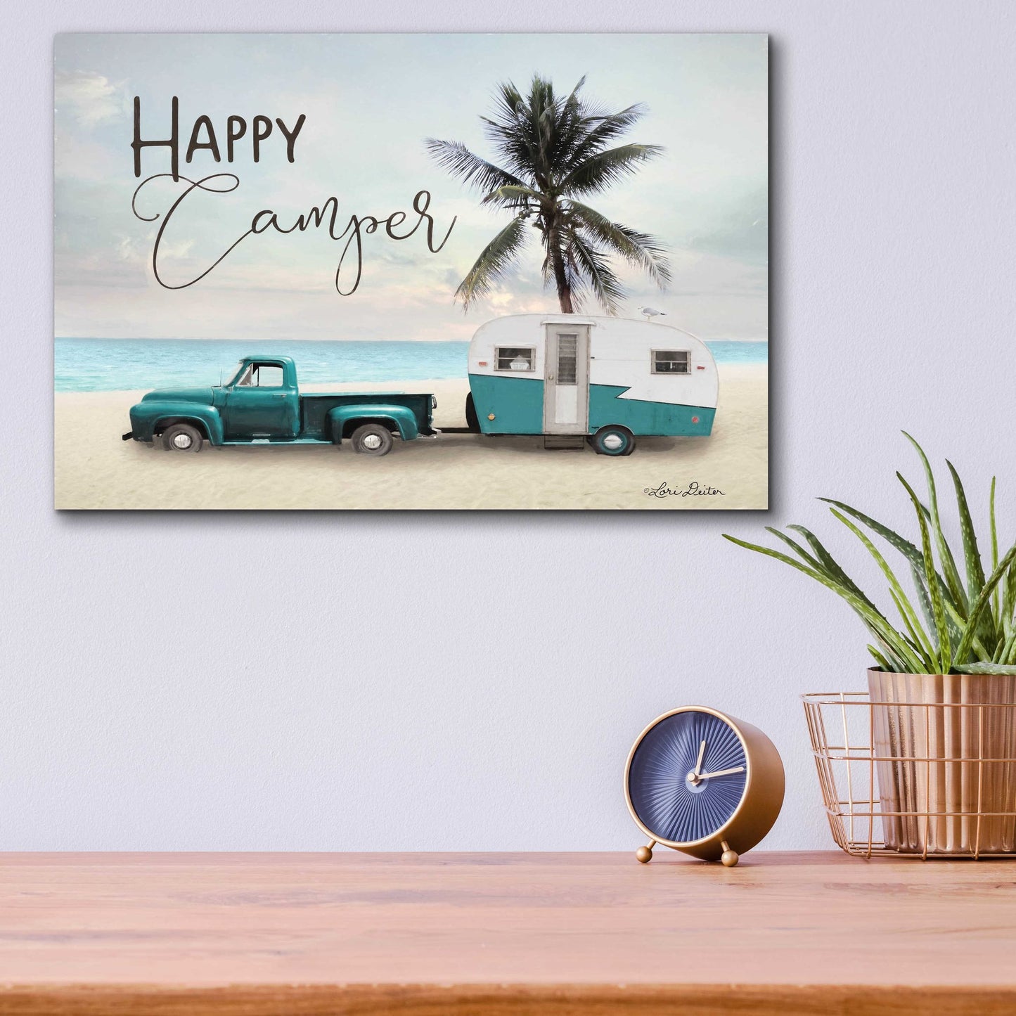 Epic Art 'Happy Camper' by Lori Deiter Acrylic Glass Wall Art,16x12