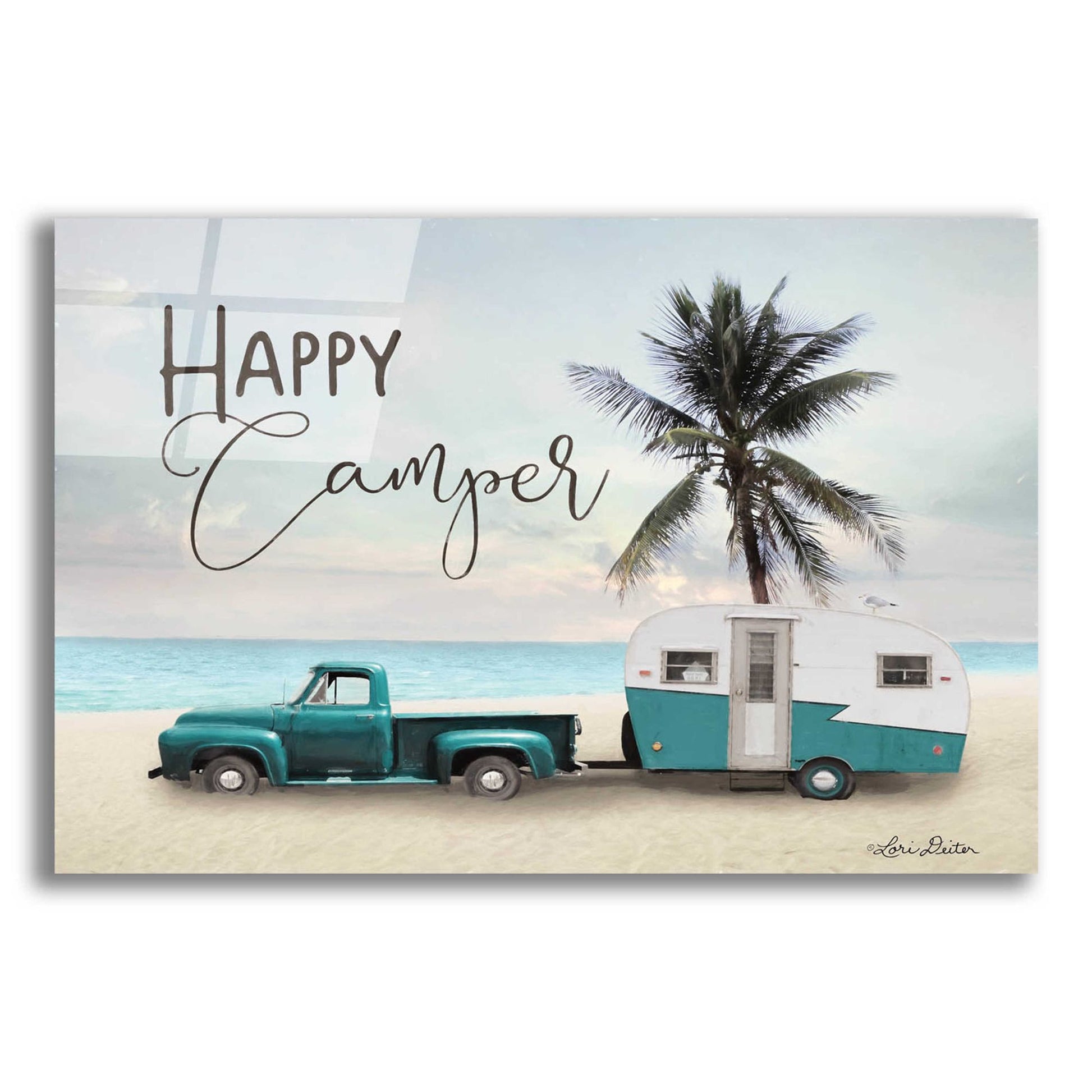 Epic Art 'Happy Camper' by Lori Deiter Acrylic Glass Wall Art,24x16