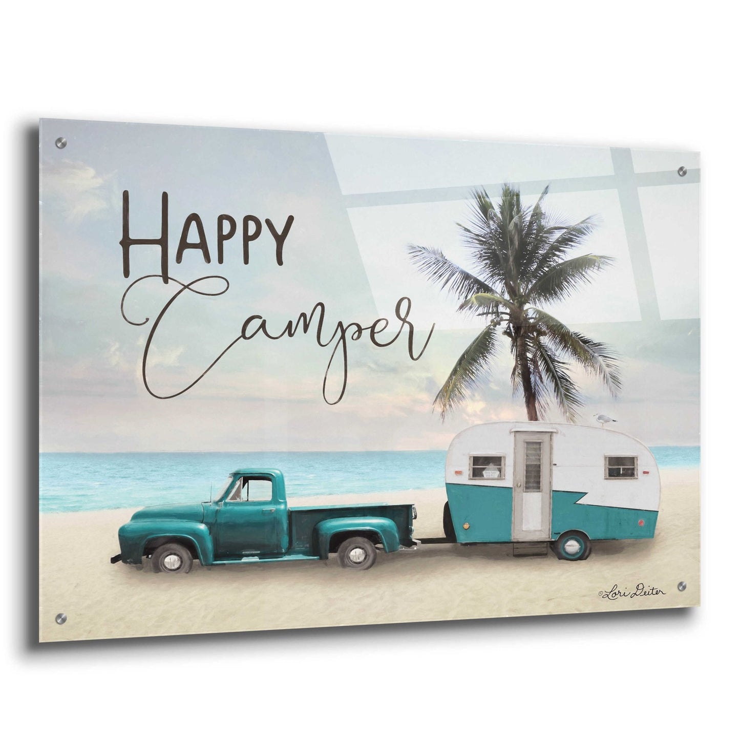 Epic Art 'Happy Camper' by Lori Deiter Acrylic Glass Wall Art,36x24