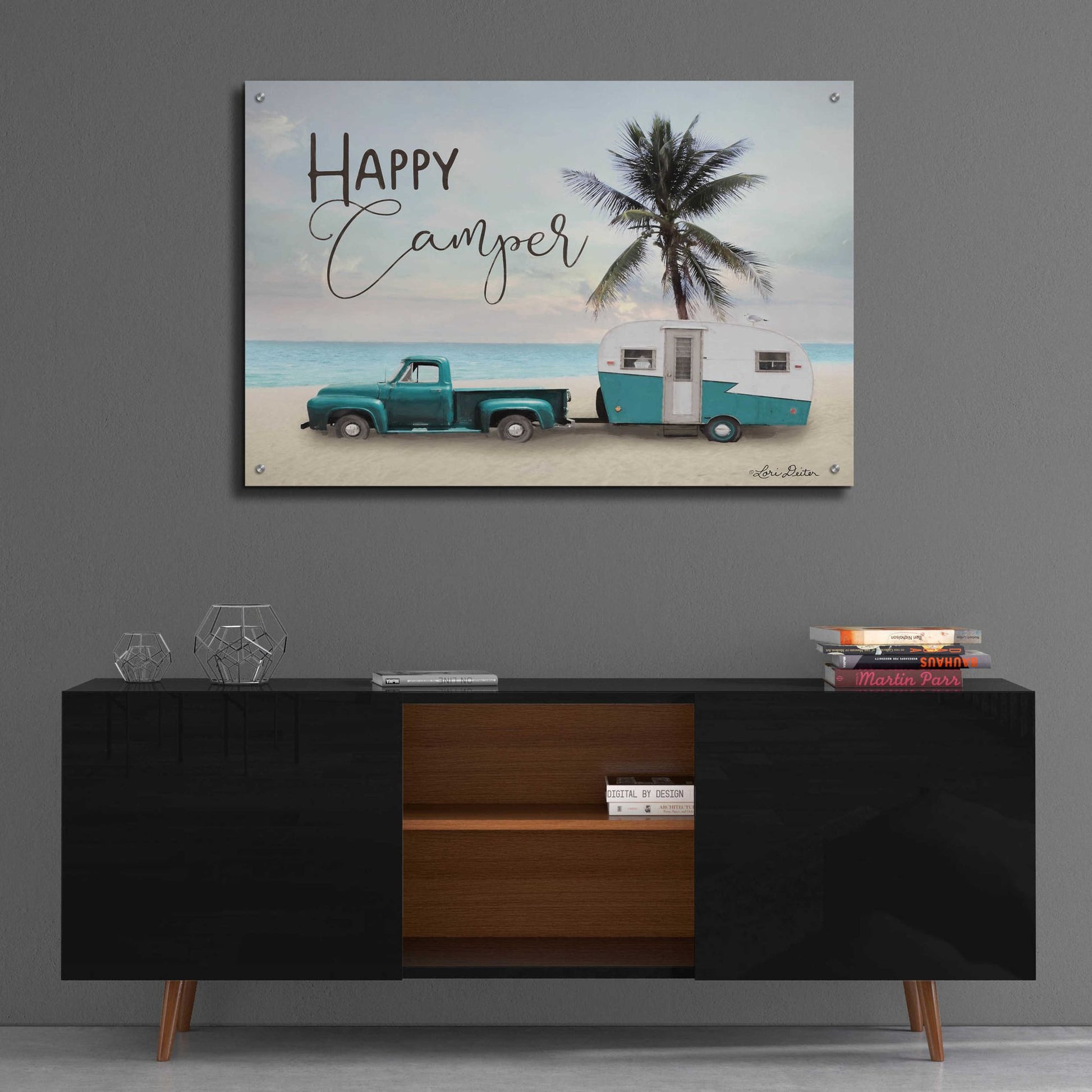 Epic Art 'Happy Camper' by Lori Deiter Acrylic Glass Wall Art,36x24