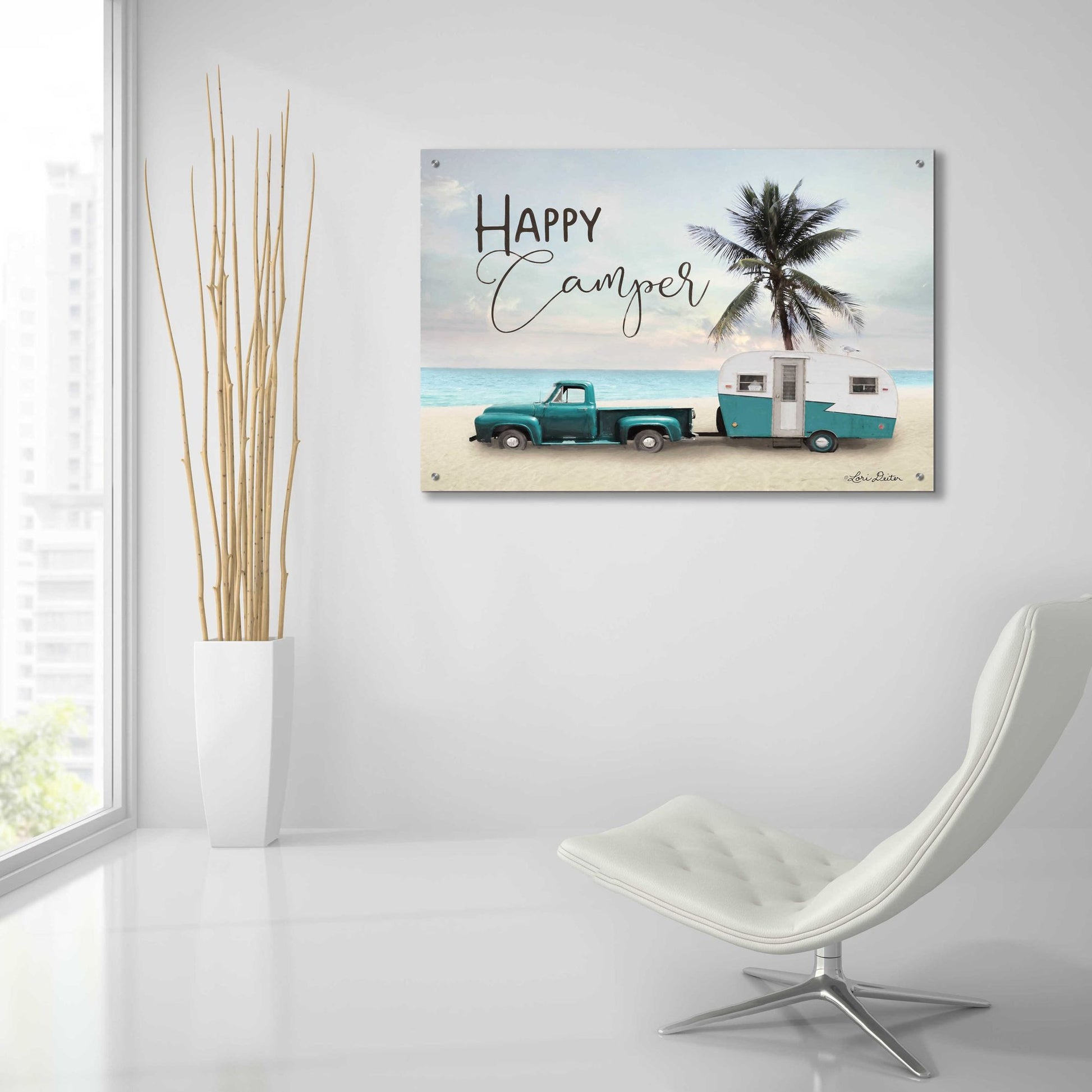 Epic Art 'Happy Camper' by Lori Deiter Acrylic Glass Wall Art,36x24