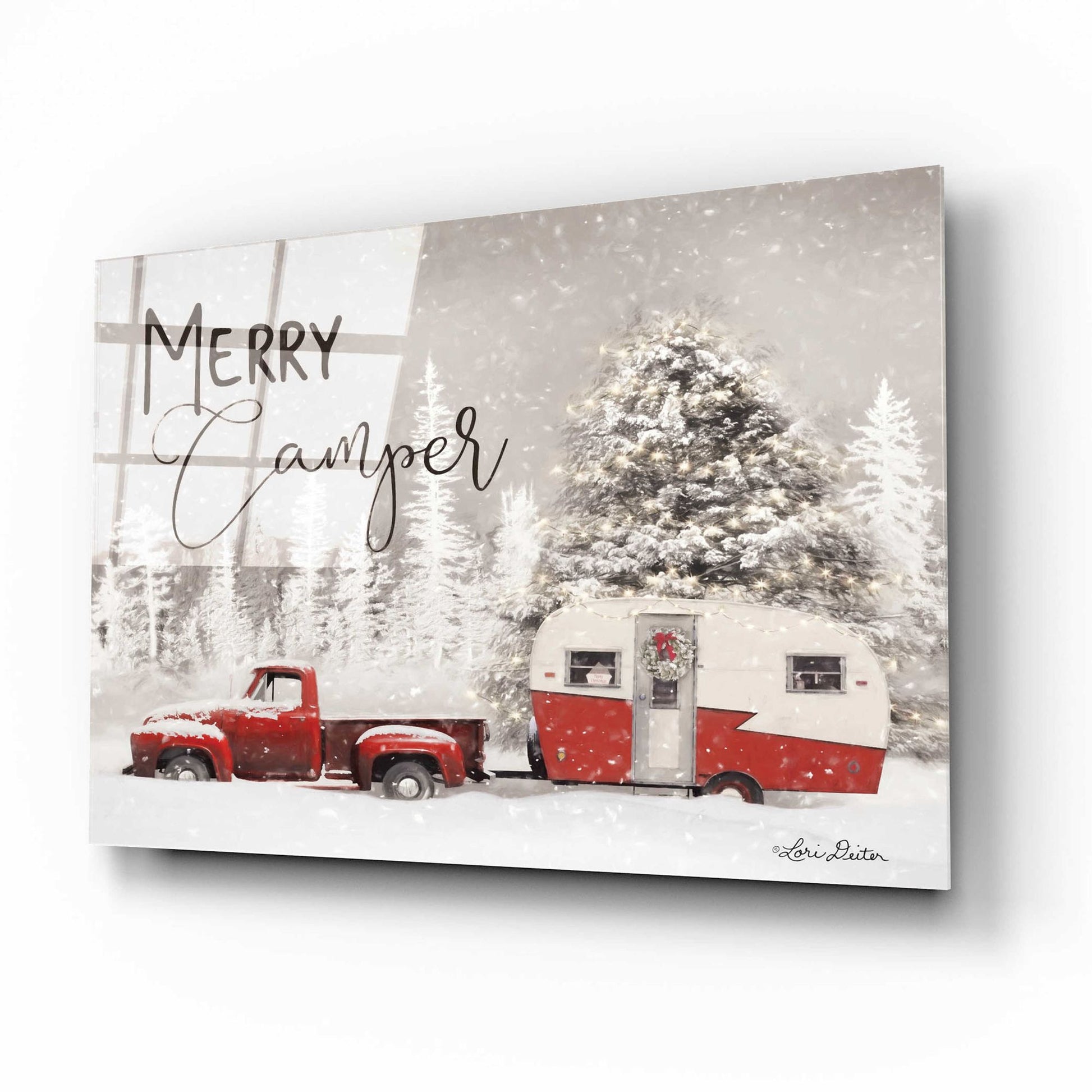 Epic Art 'Merry Camper' by Lori Deiter Acrylic Glass Wall Art,16x12