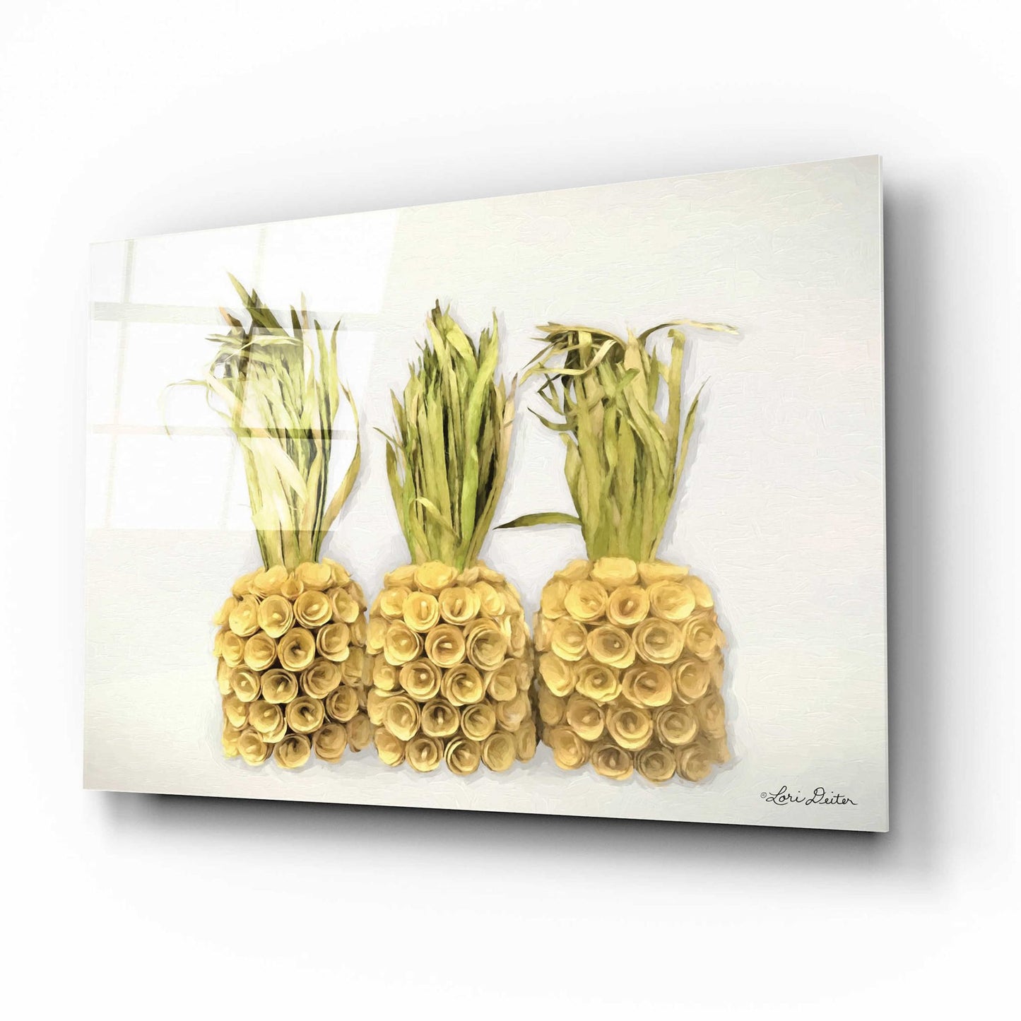 Epic Art 'Pineapples' by Lori Deiter Acrylic Glass Wall Art,16x12