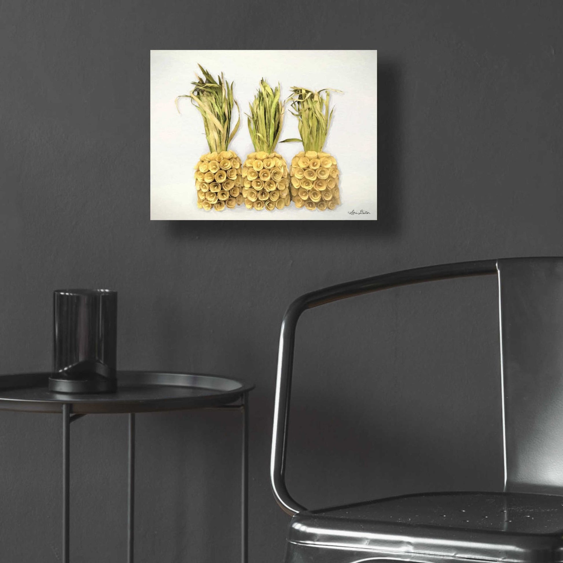 Epic Art 'Pineapples' by Lori Deiter Acrylic Glass Wall Art,16x12