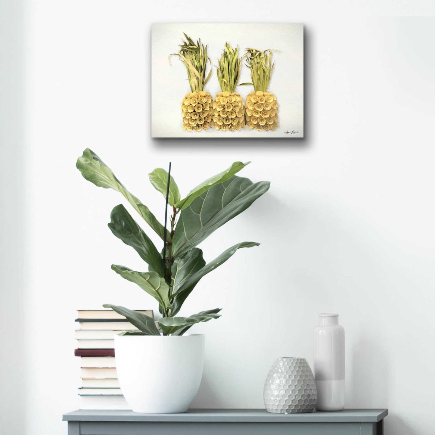 Epic Art 'Pineapples' by Lori Deiter Acrylic Glass Wall Art,16x12