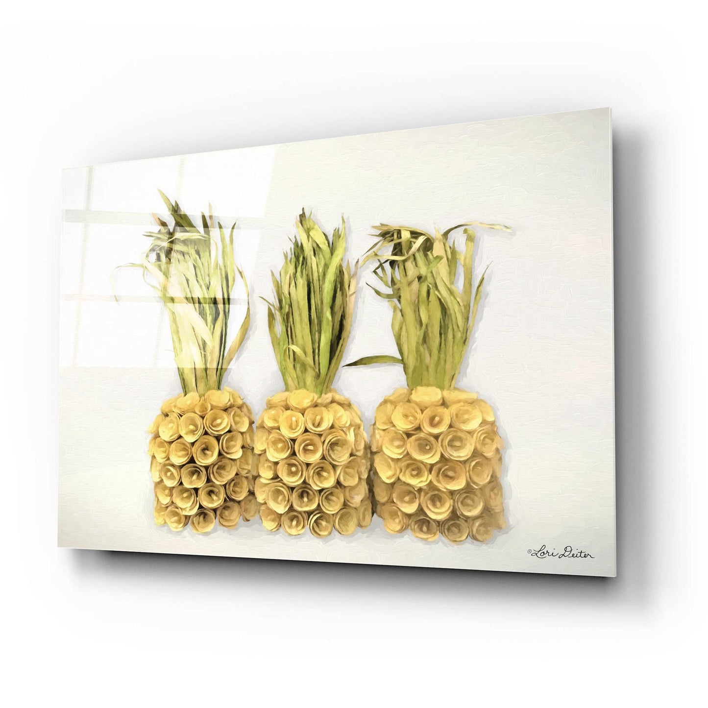 Epic Art 'Pineapples' by Lori Deiter Acrylic Glass Wall Art,24x16