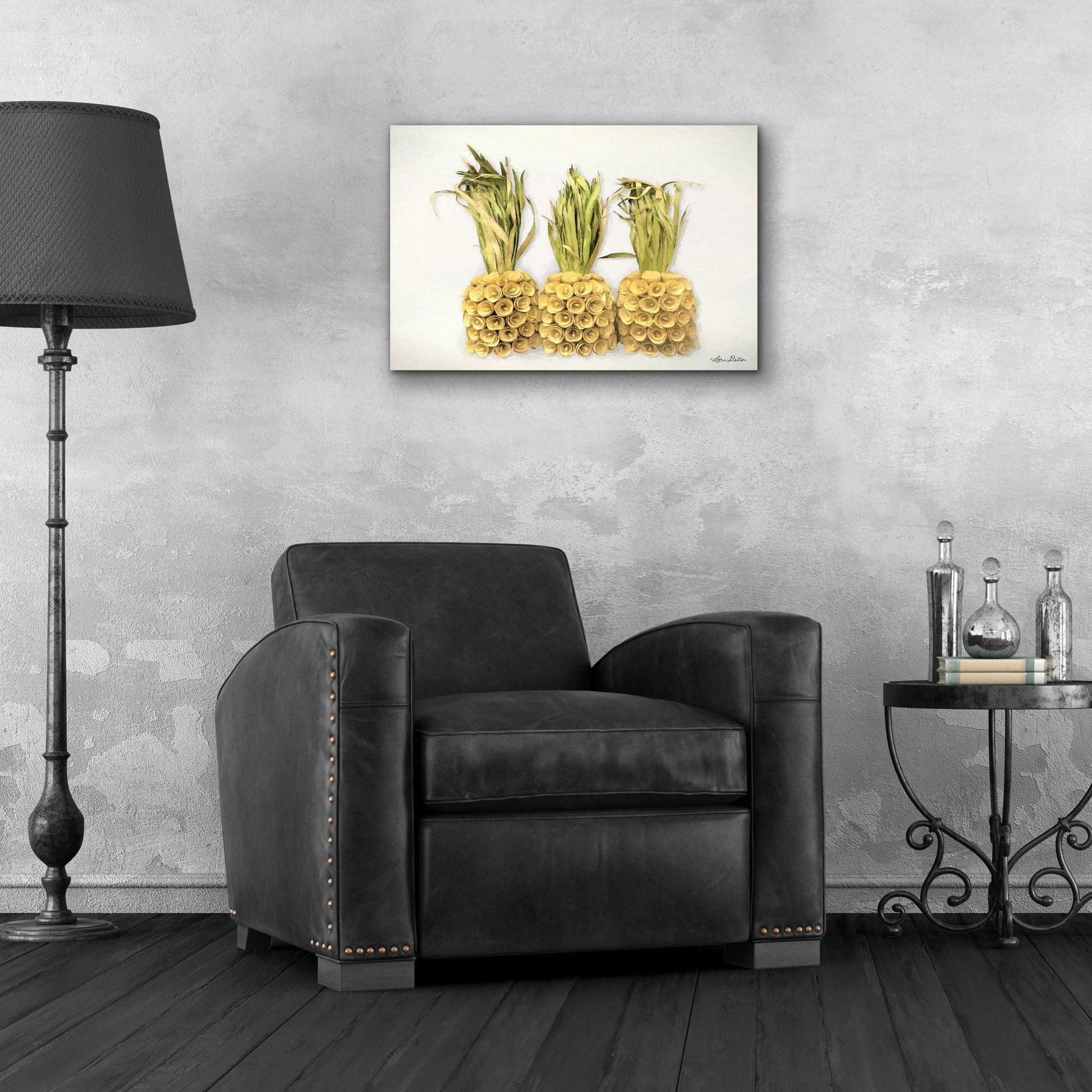 Epic Art 'Pineapples' by Lori Deiter Acrylic Glass Wall Art,24x16