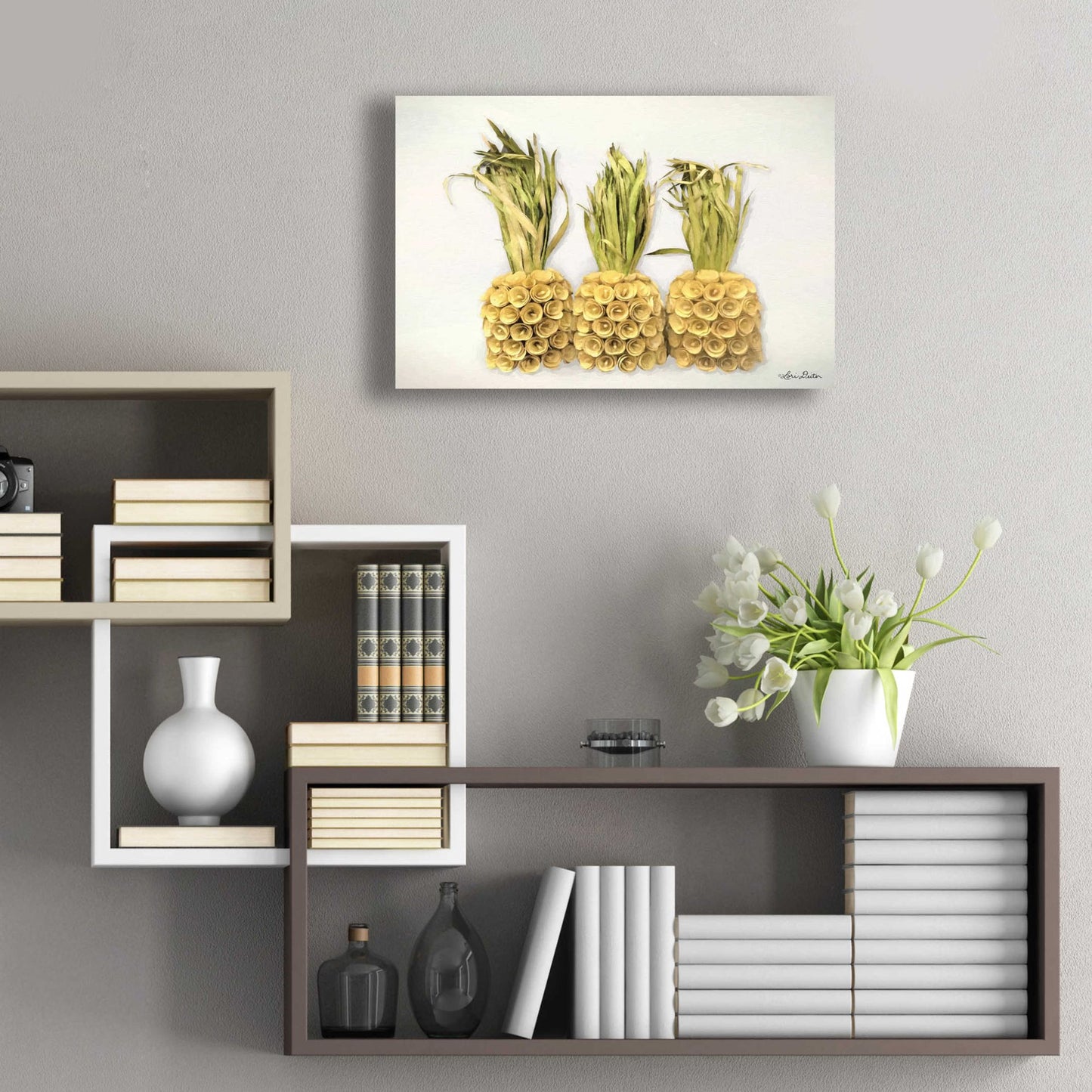 Epic Art 'Pineapples' by Lori Deiter Acrylic Glass Wall Art,24x16