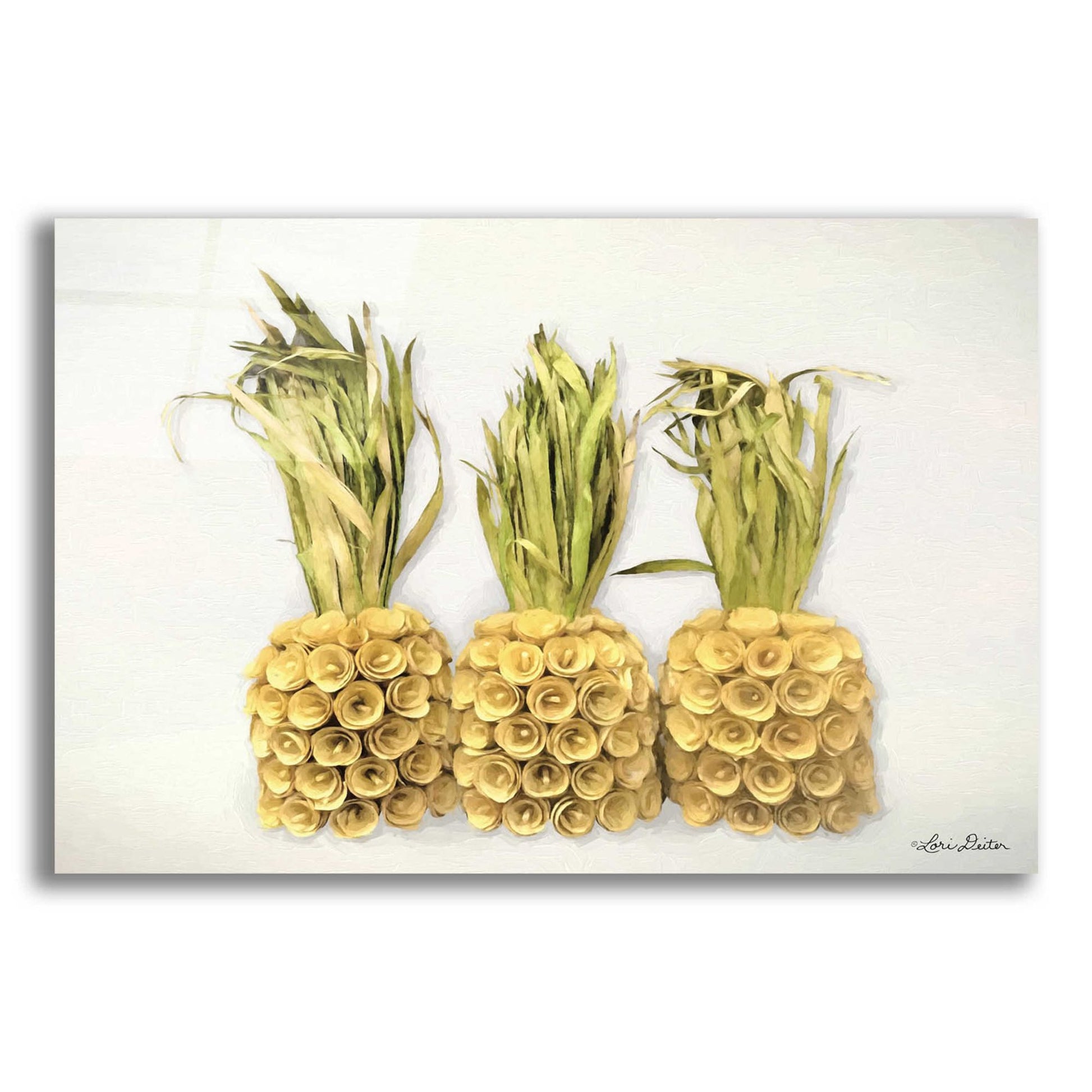 Epic Art 'Pineapples' by Lori Deiter Acrylic Glass Wall Art,24x16