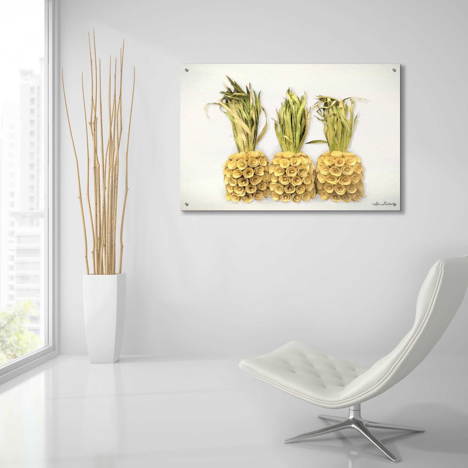 Epic Art 'Pineapples' by Lori Deiter Acrylic Glass Wall Art,36x24