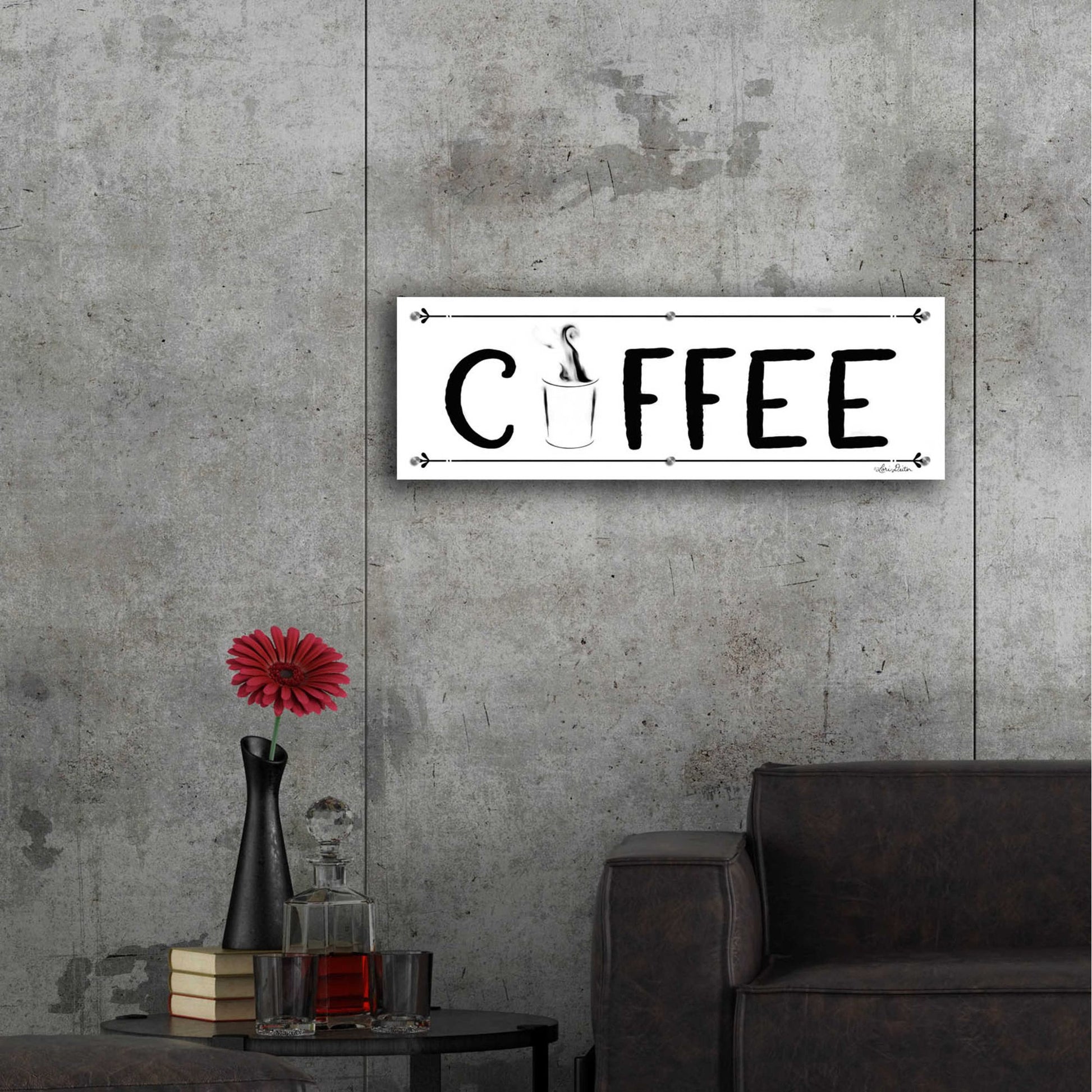 Epic Art 'Coffee Banner' by Lori Deiter Acrylic Glass Wall Art,36x12