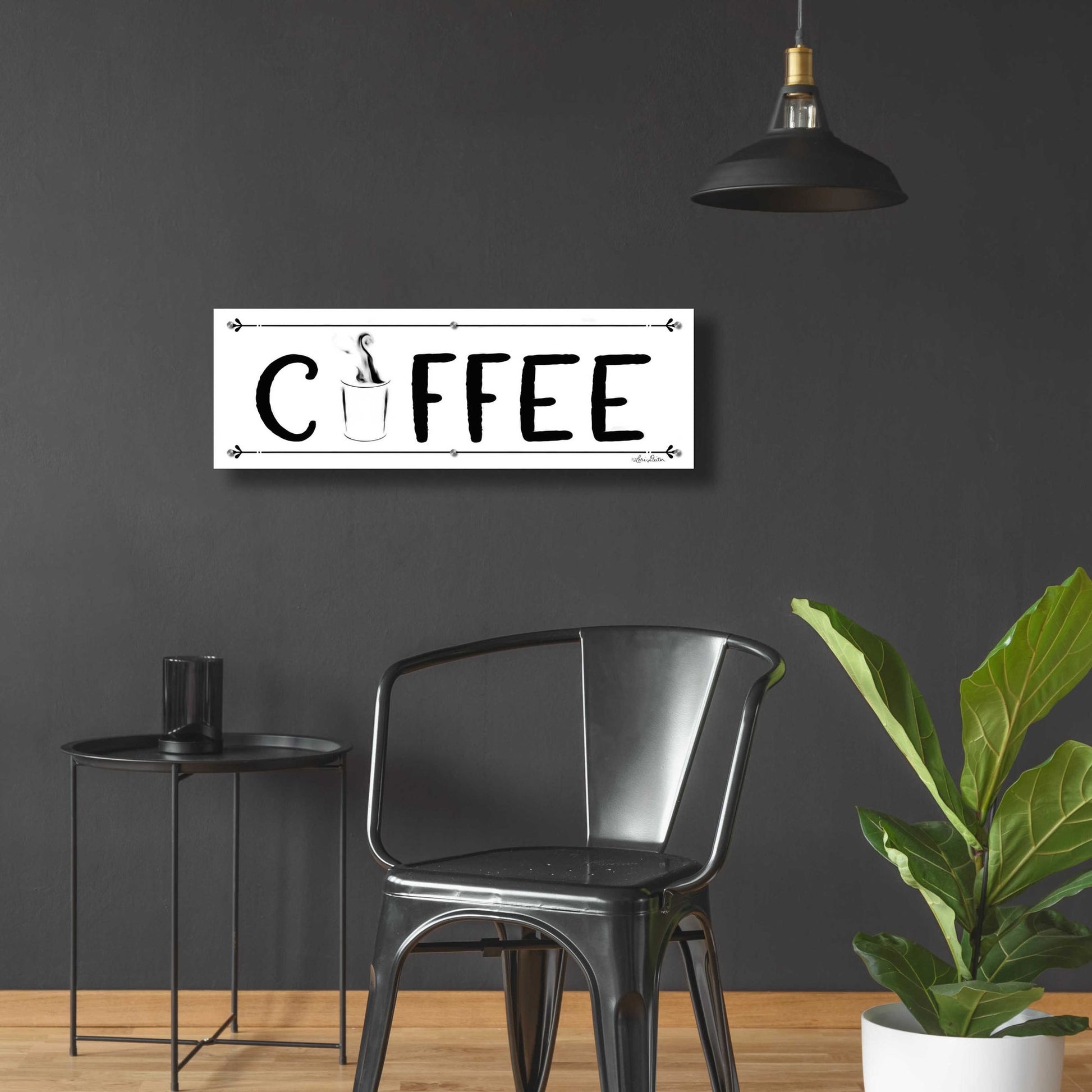 Epic Art 'Coffee Banner' by Lori Deiter Acrylic Glass Wall Art,36x12