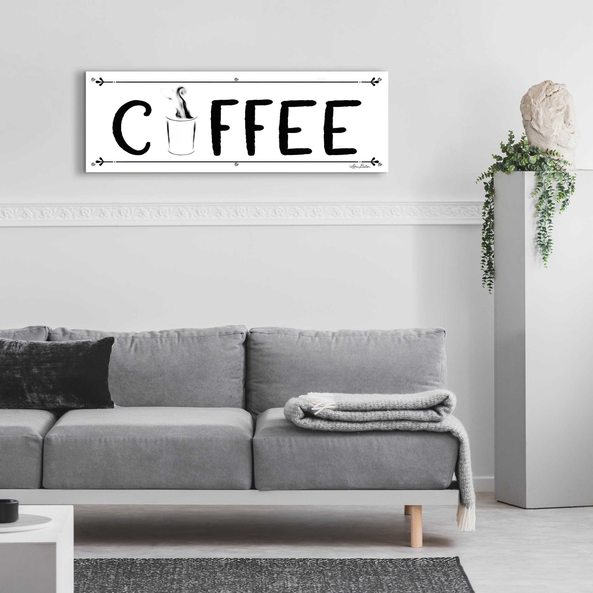 Epic Art 'Coffee Banner' by Lori Deiter Acrylic Glass Wall Art,48x16