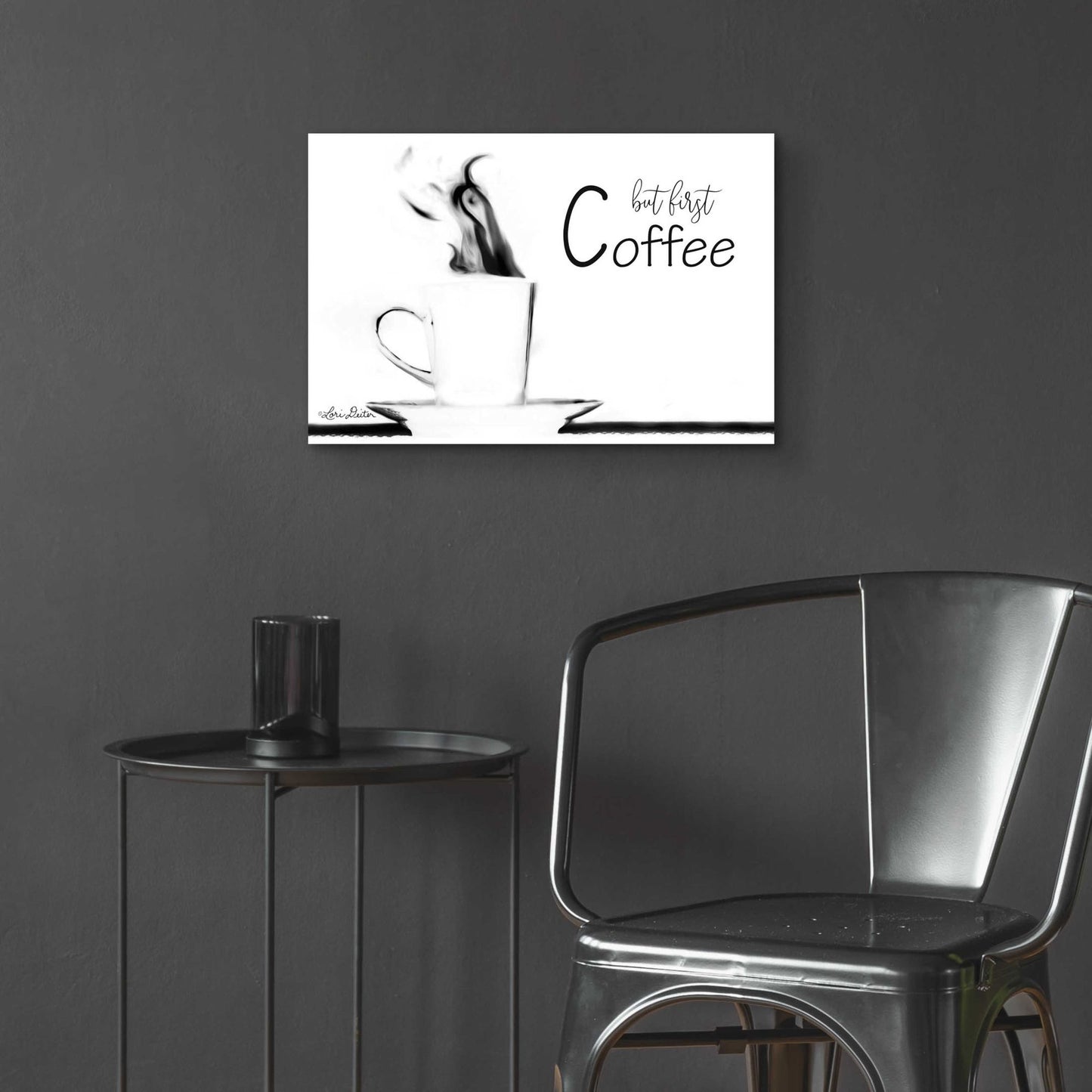 Epic Art 'But First Coffee II' by Lori Deiter Acrylic Glass Wall Art,24x16