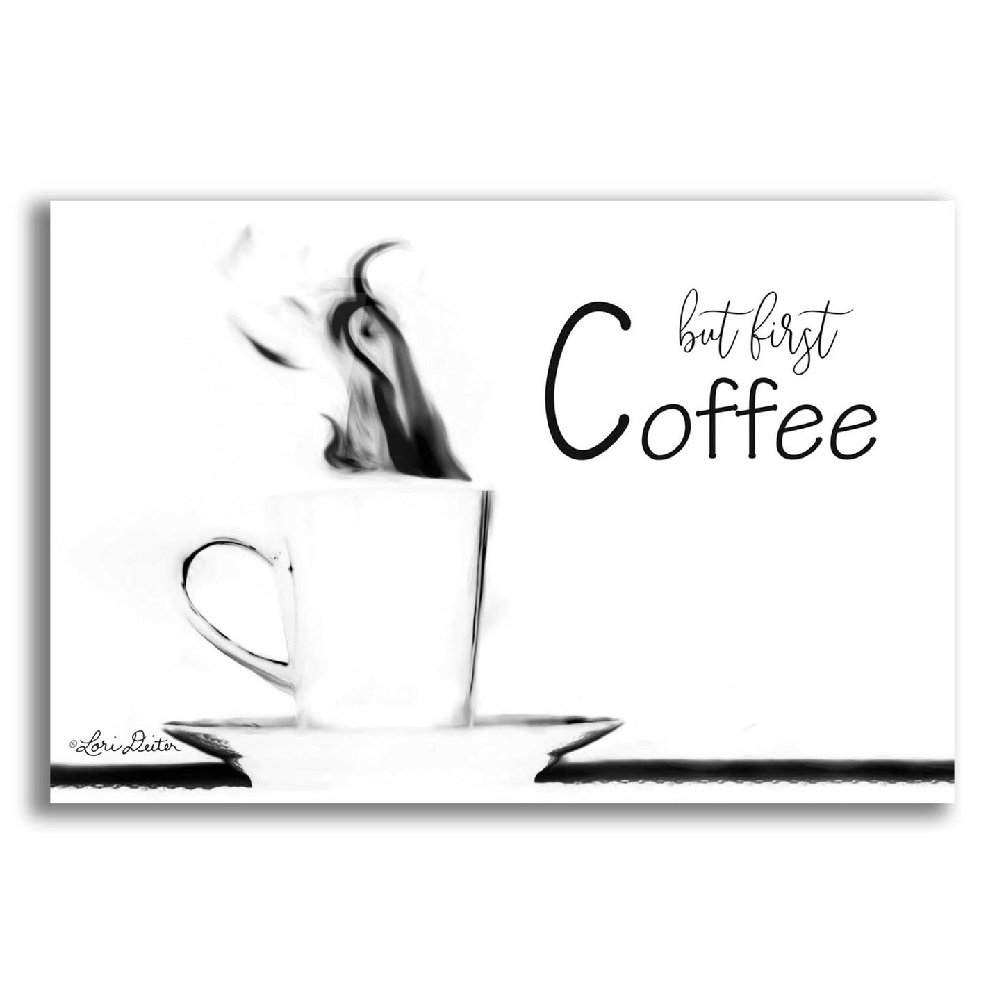 Epic Art 'But First Coffee II' by Lori Deiter Acrylic Glass Wall Art,24x16