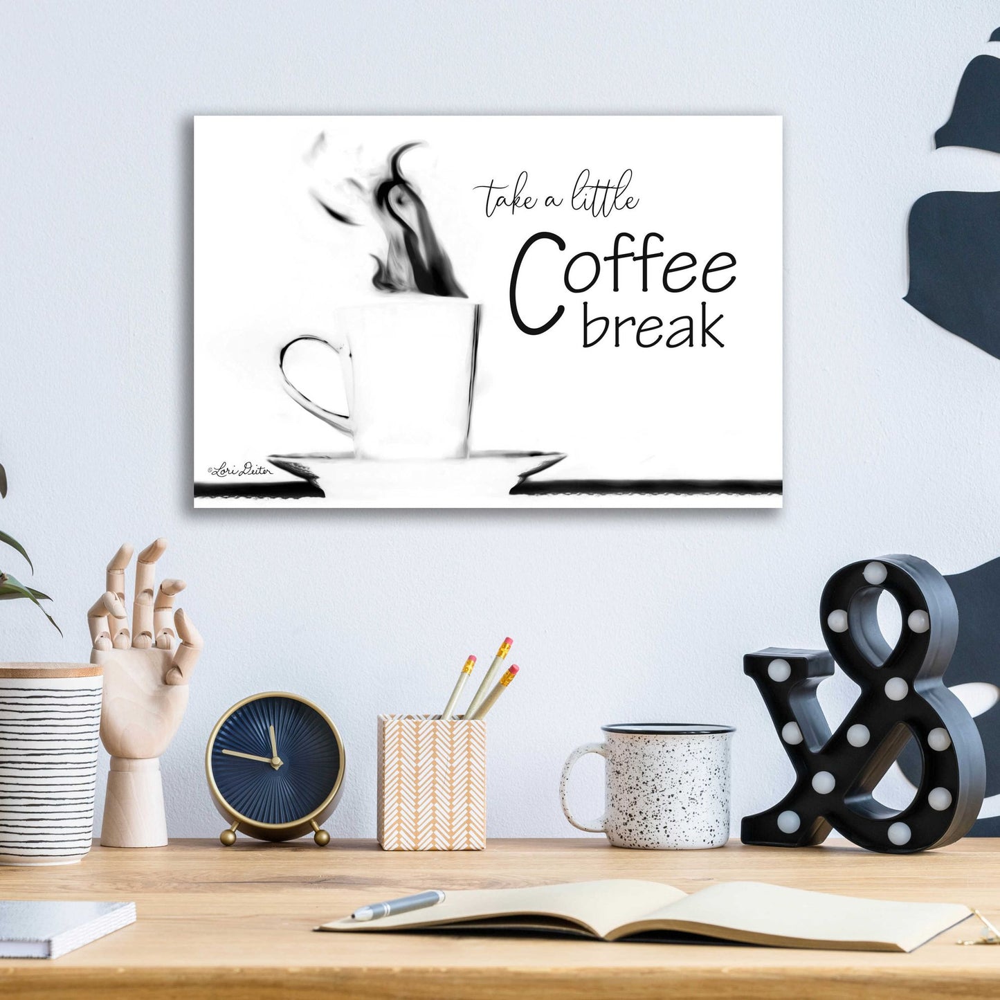 Epic Art 'Take a Little Coffee Break II' by Lori Deiter Acrylic Glass Wall Art,16x12