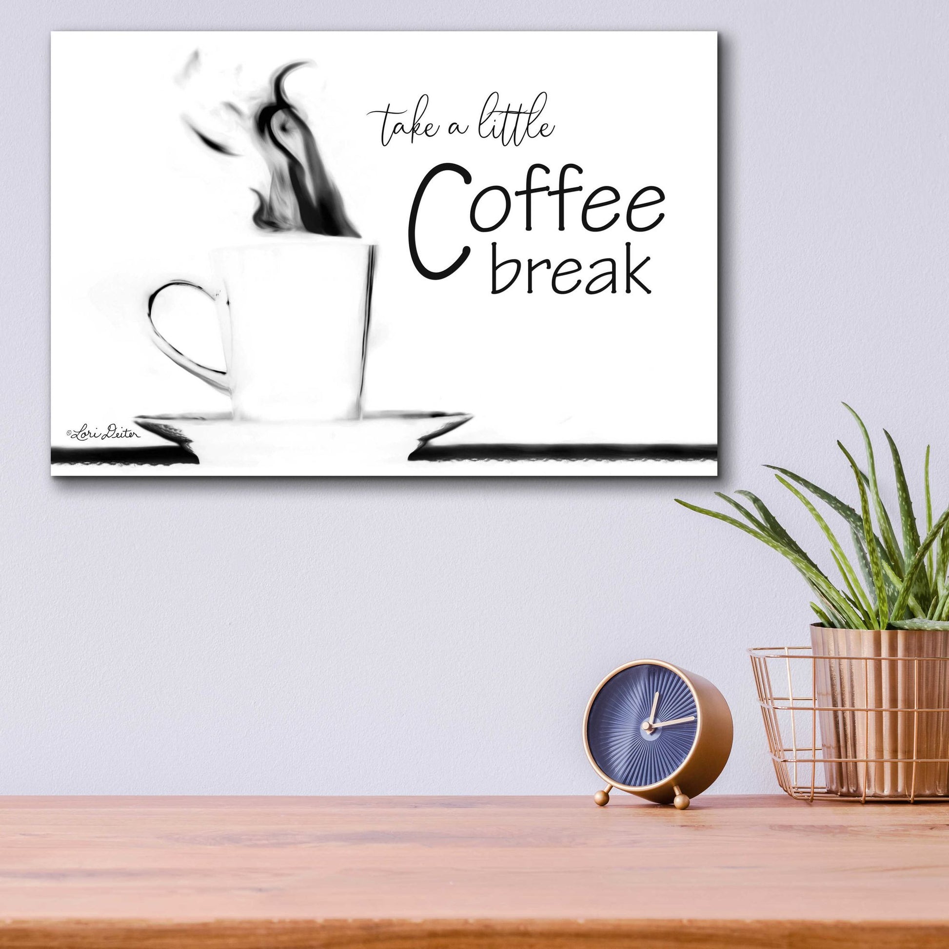 Epic Art 'Take a Little Coffee Break II' by Lori Deiter Acrylic Glass Wall Art,16x12