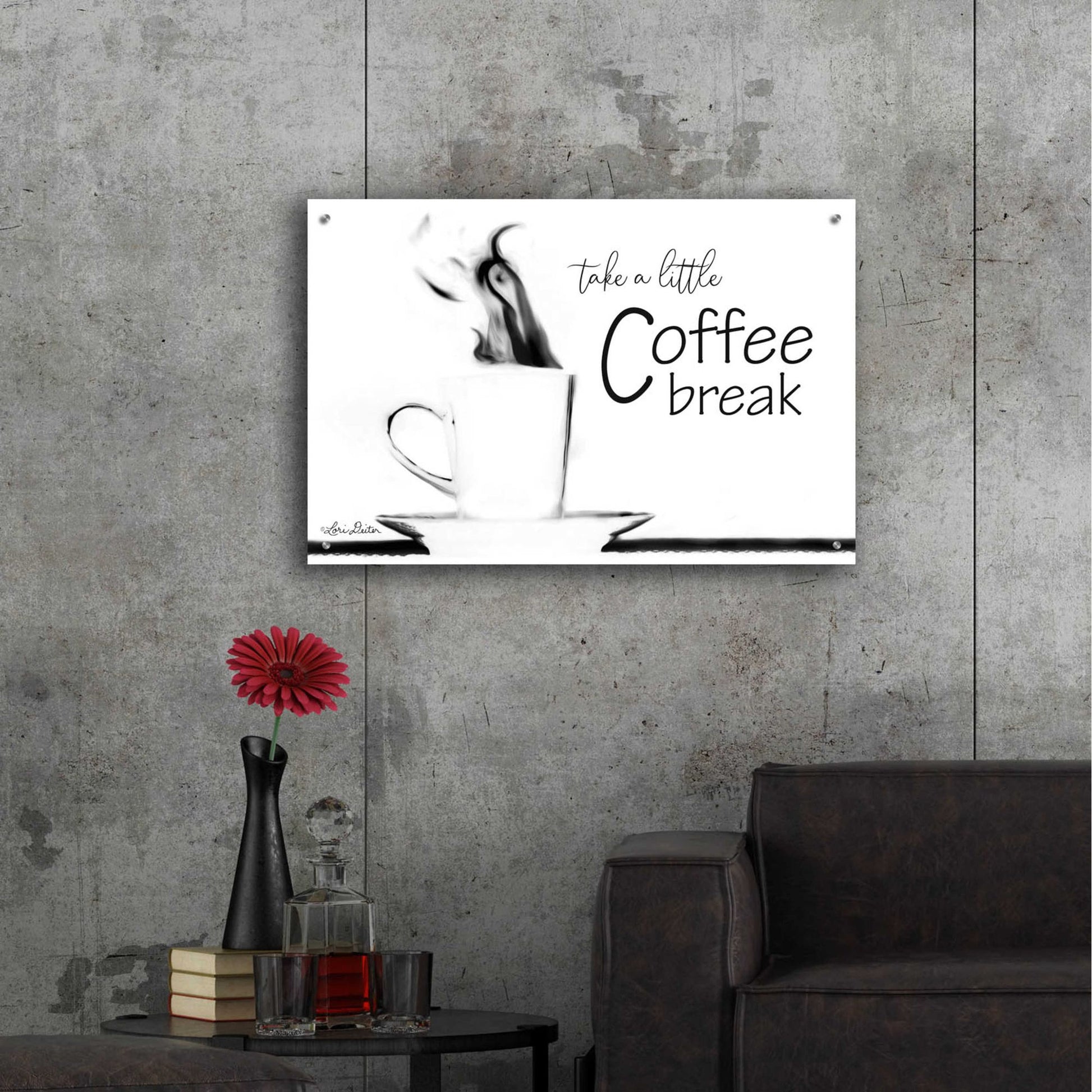 Epic Art 'Take a Little Coffee Break II' by Lori Deiter Acrylic Glass Wall Art,36x24