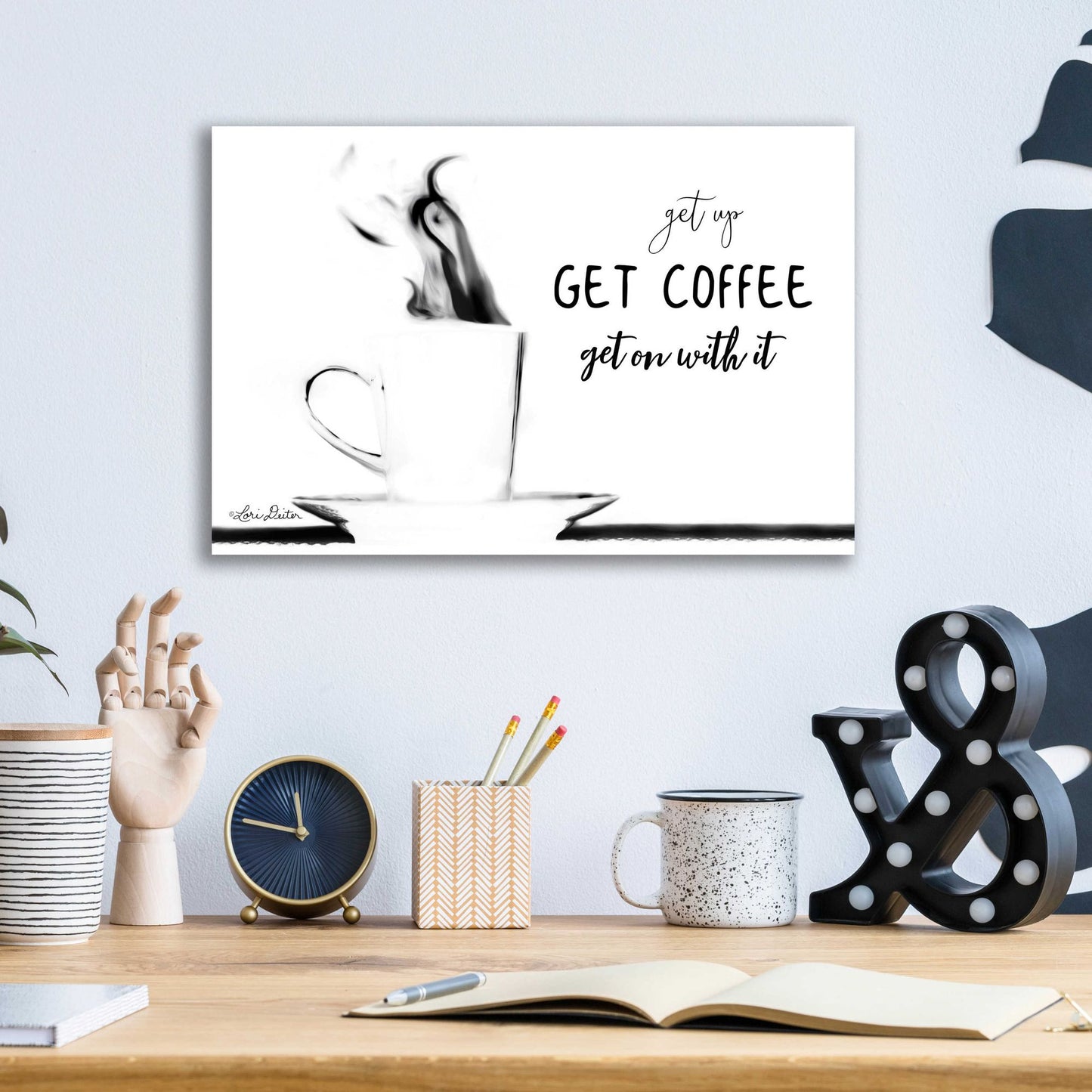 Epic Art 'Get Coffee' by Lori Deiter Acrylic Glass Wall Art,16x12