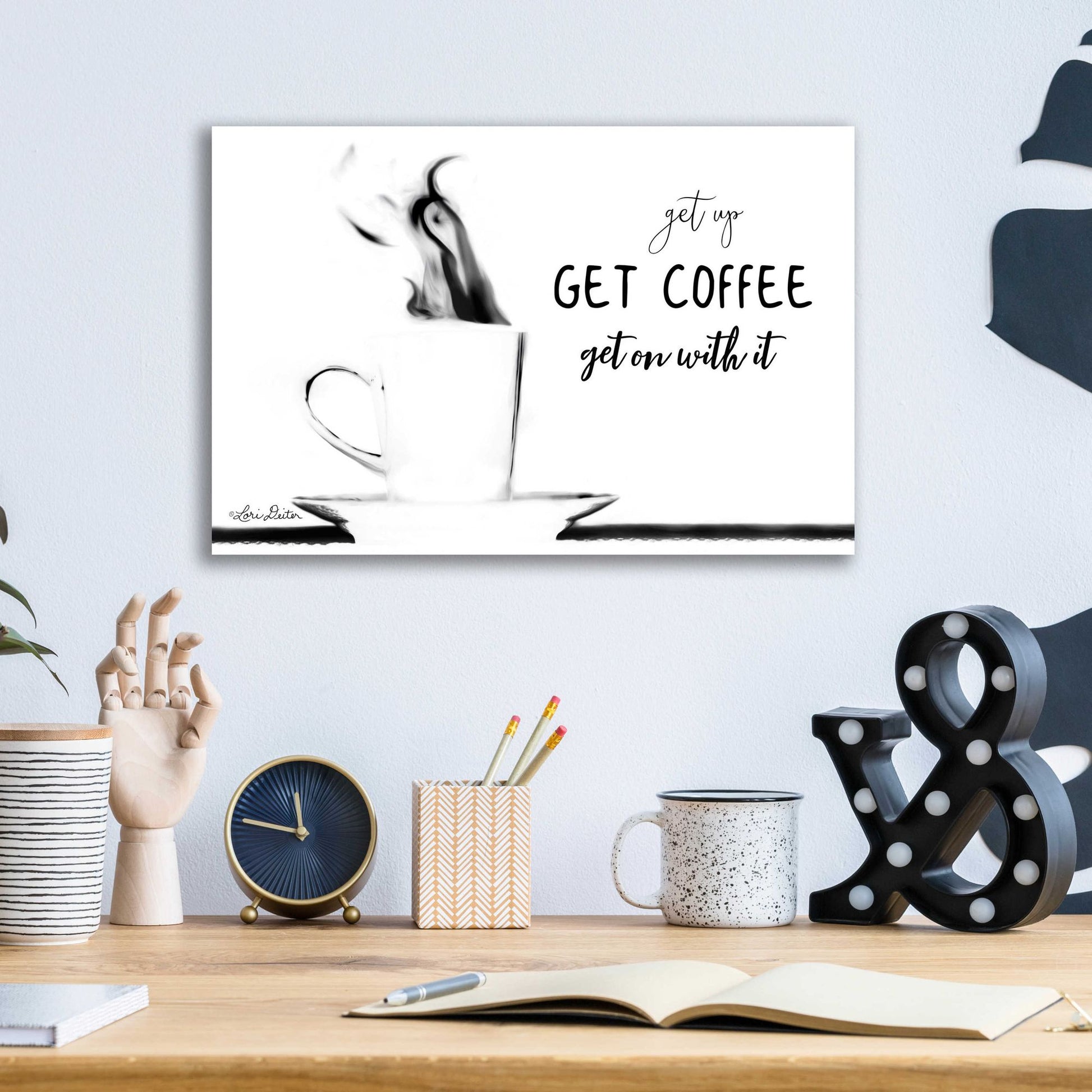 Epic Art 'Get Coffee' by Lori Deiter Acrylic Glass Wall Art,16x12