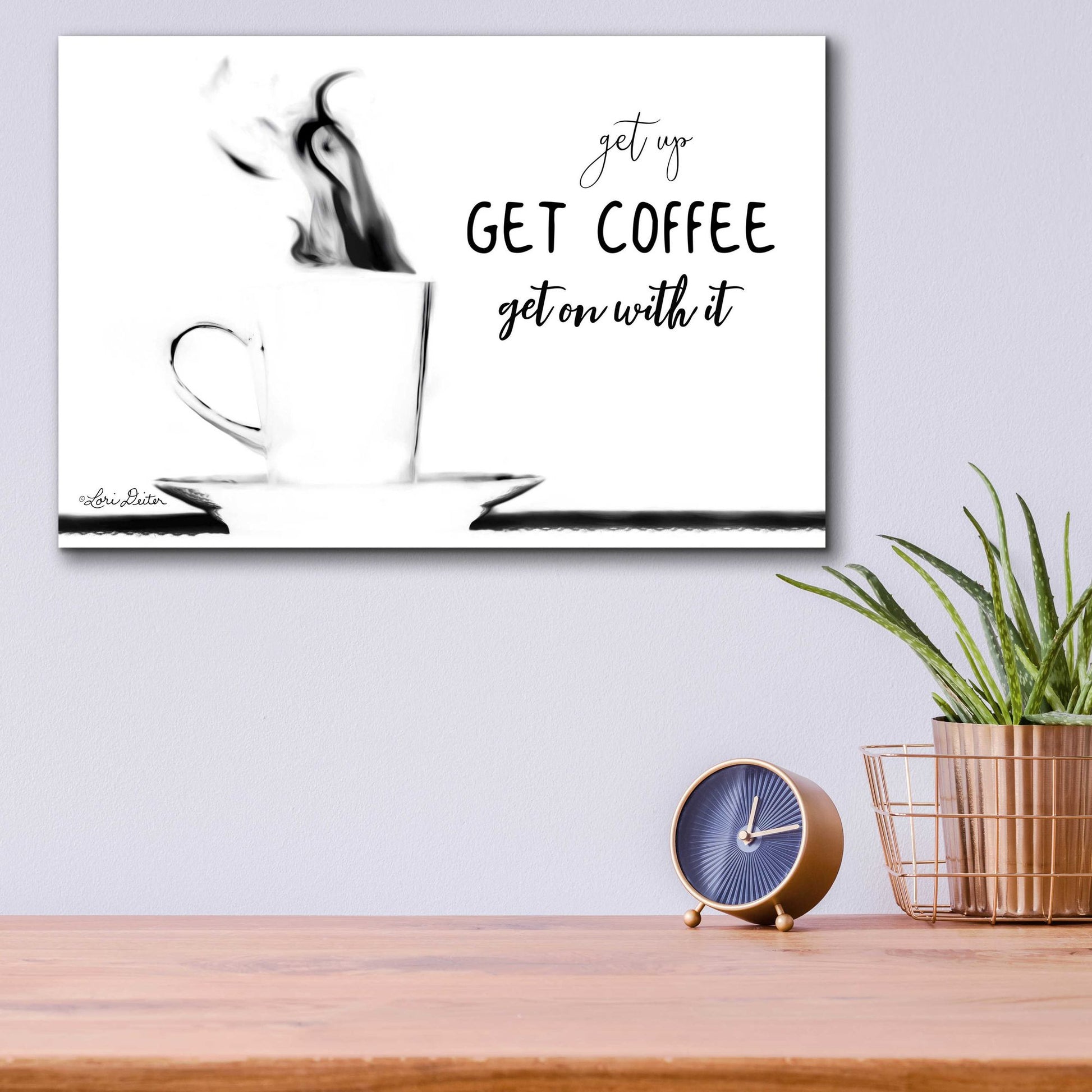 Epic Art 'Get Coffee' by Lori Deiter Acrylic Glass Wall Art,16x12