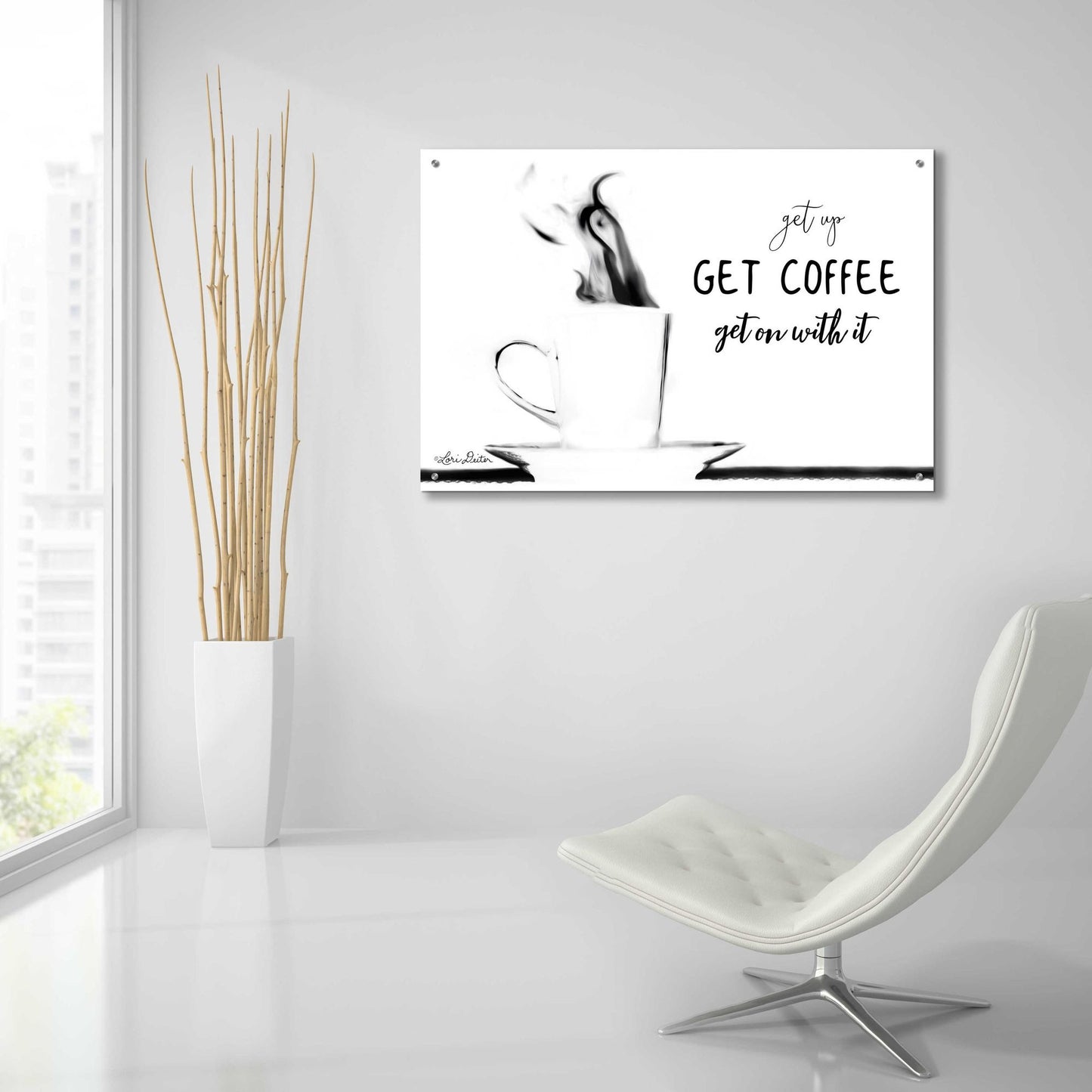 Epic Art 'Get Coffee' by Lori Deiter Acrylic Glass Wall Art,36x24