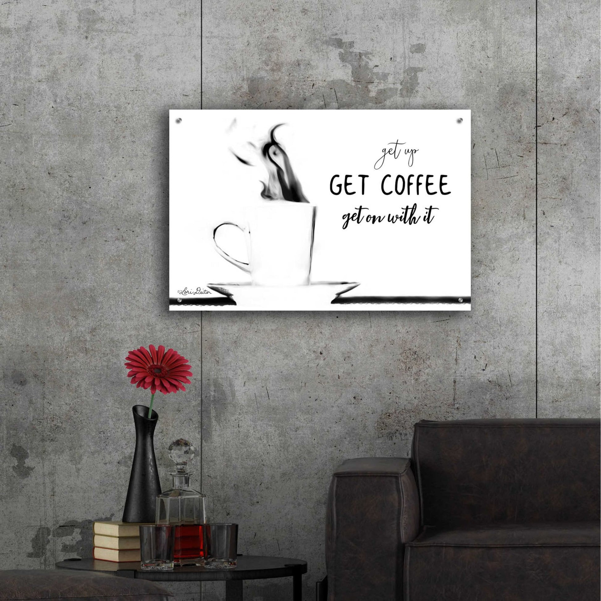 Epic Art 'Get Coffee' by Lori Deiter Acrylic Glass Wall Art,36x24