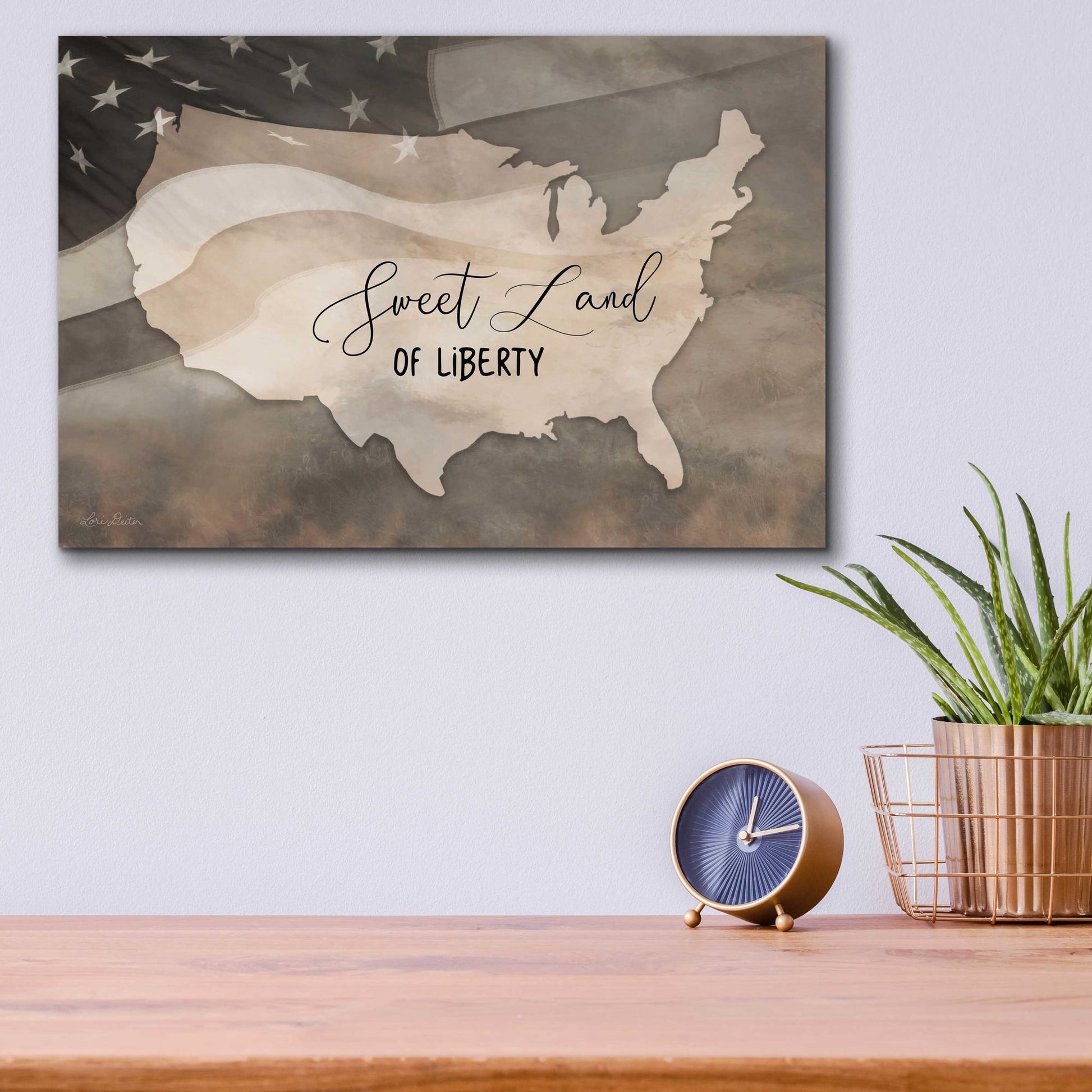 Epic Art 'Sweet Land of Liberty' by Lori Deiter Acrylic Glass Wall Art,16x12