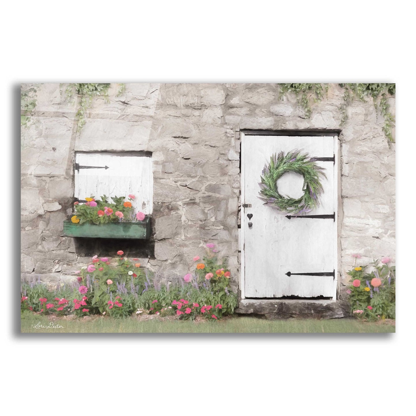 Epic Art 'Old Stone Cottage' by Lori Deiter Acrylic Glass Wall Art,24x16