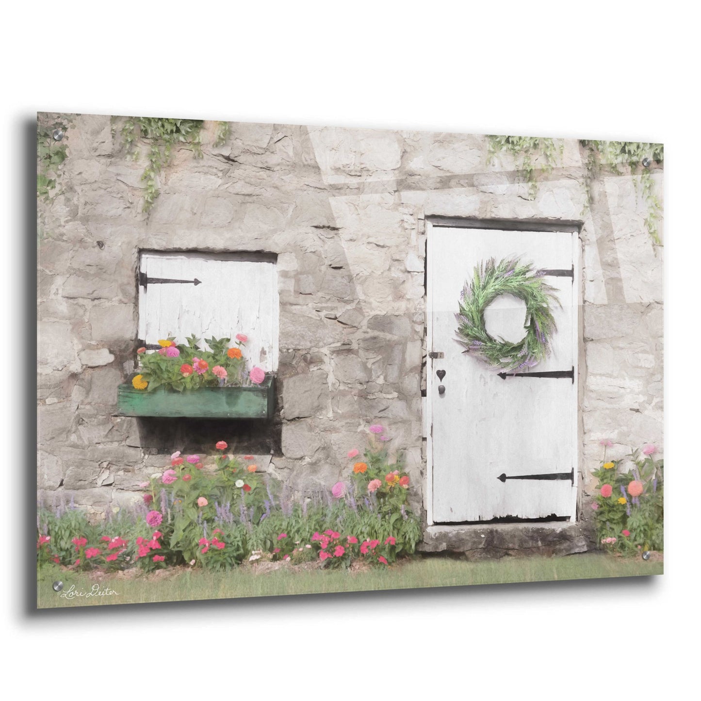 Epic Art 'Old Stone Cottage' by Lori Deiter Acrylic Glass Wall Art,36x24